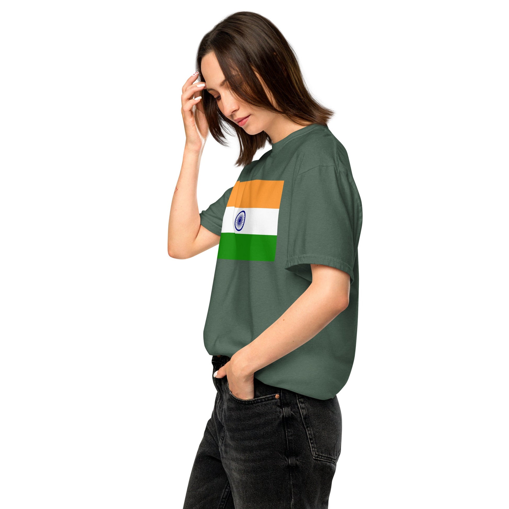 India heritage shirt, black, size large