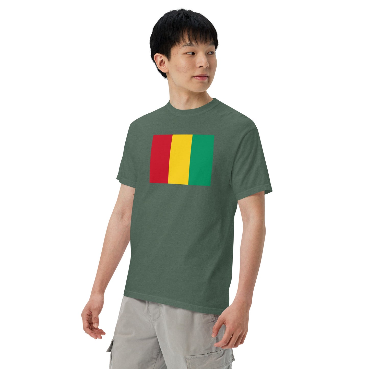 Flag tee representing Guinea in black, 2X large