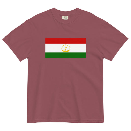 Bold Tajikistan flag design tee in black, small