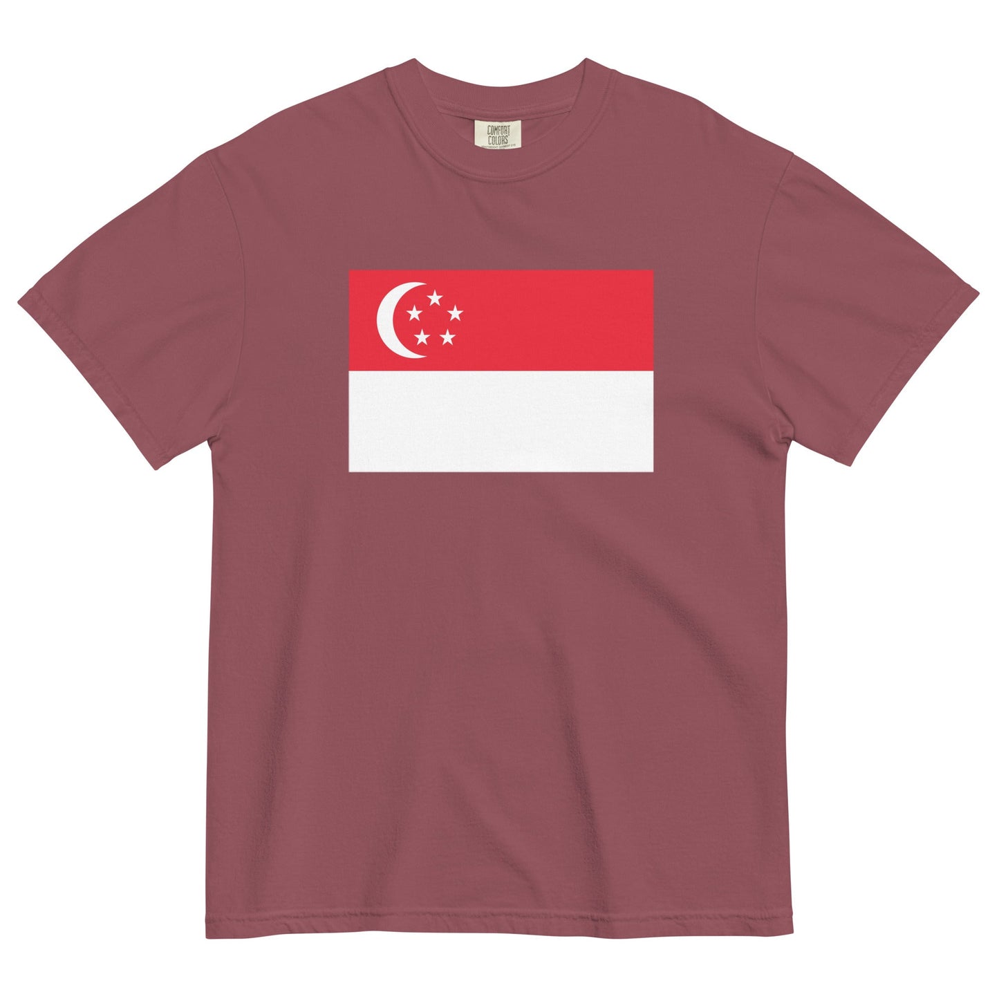 true navy shirt with Singapore flag design, medium