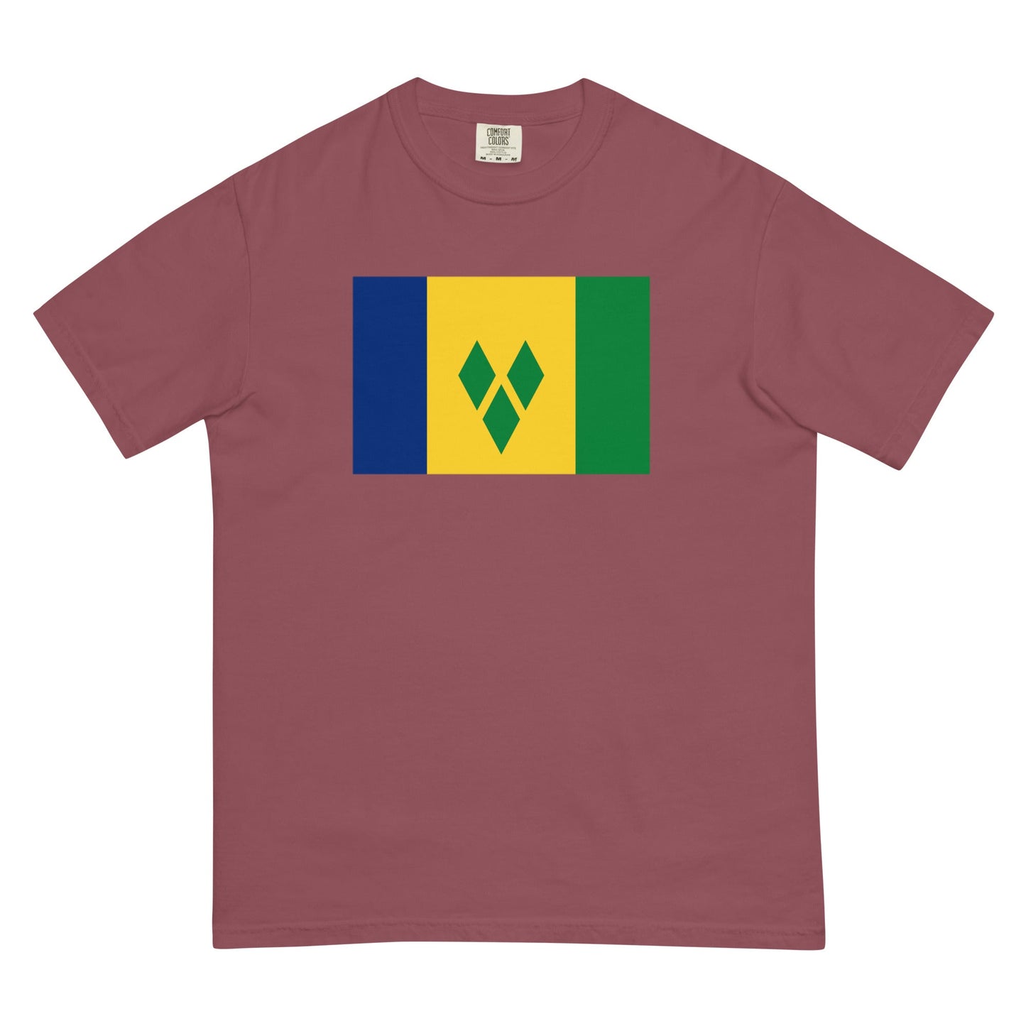 Saint Vincent And The Grenadines flag shirt in red, size extra large