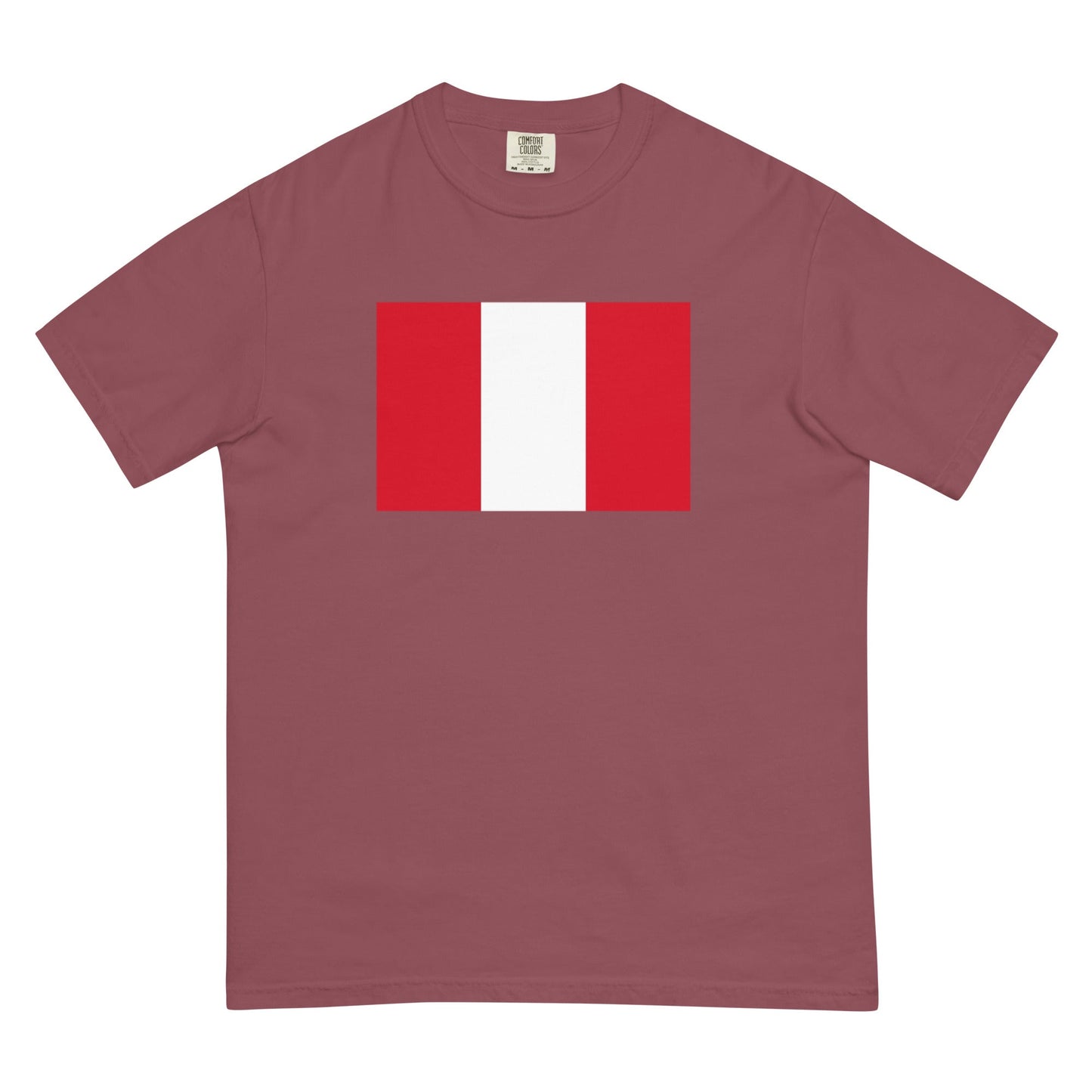 true navy shirt with Peru flag design, large