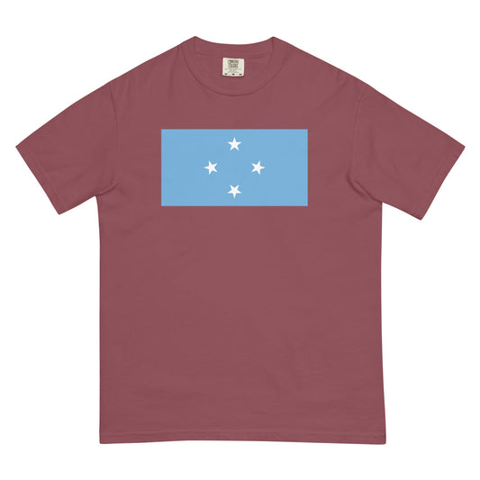 black shirt with Micronesia flag design, small