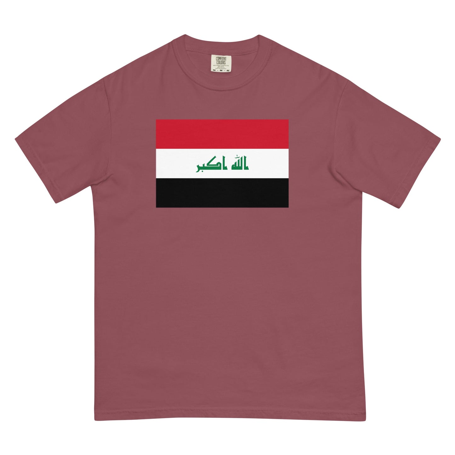 Flat lay of brick Iraq flag tee, 4X large size