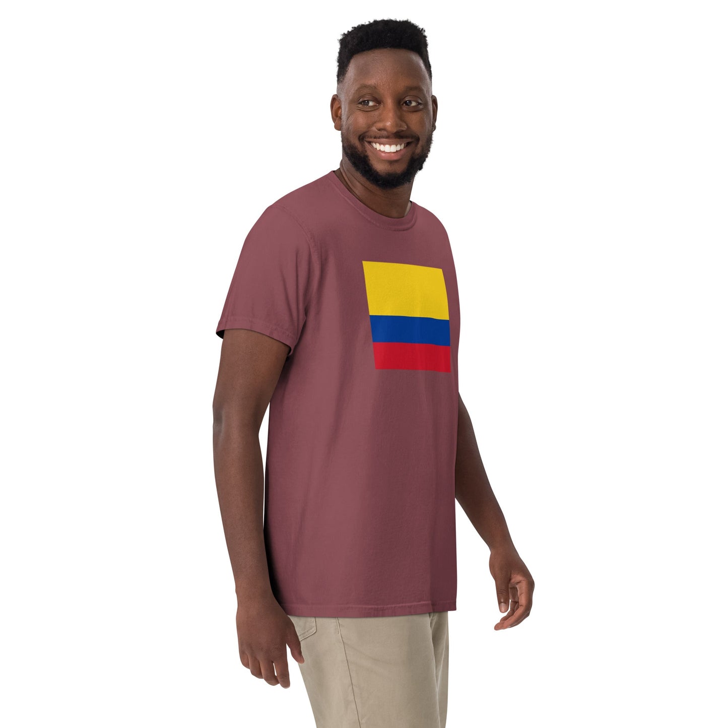 Bold Colombia flag design tee in black, 4X large