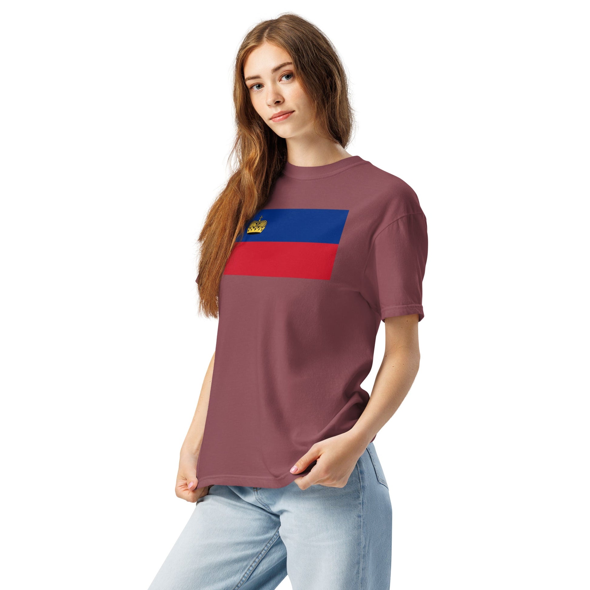 Liechtenstein pride shirt in black – unisex, large