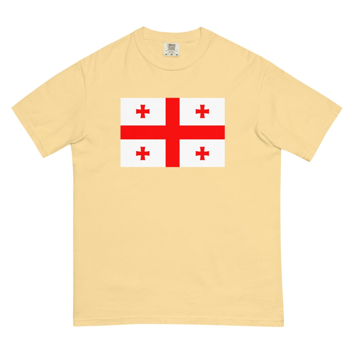 Bold Georgia flag design tee in flo blue, extra large