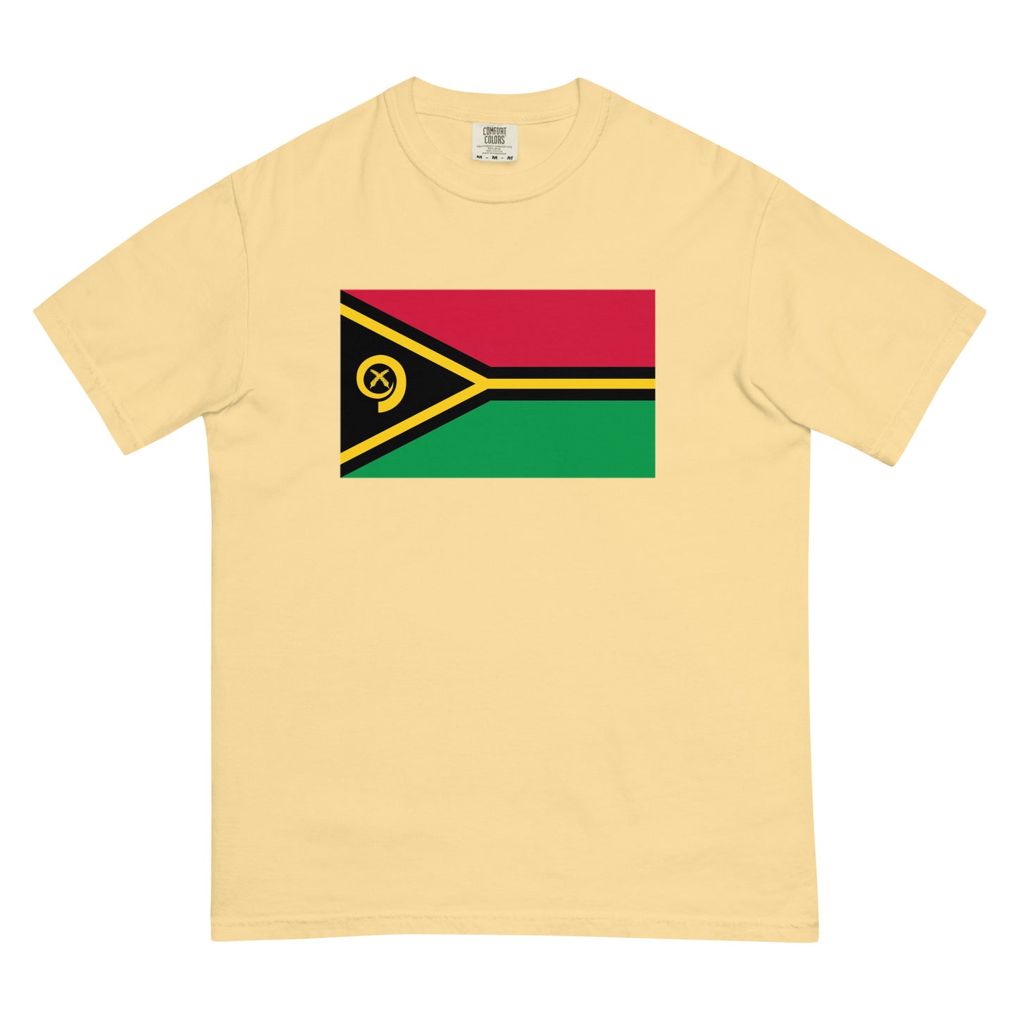 Stylish Vanuatu flag t-shirt laid flat, 4X large, true navy
