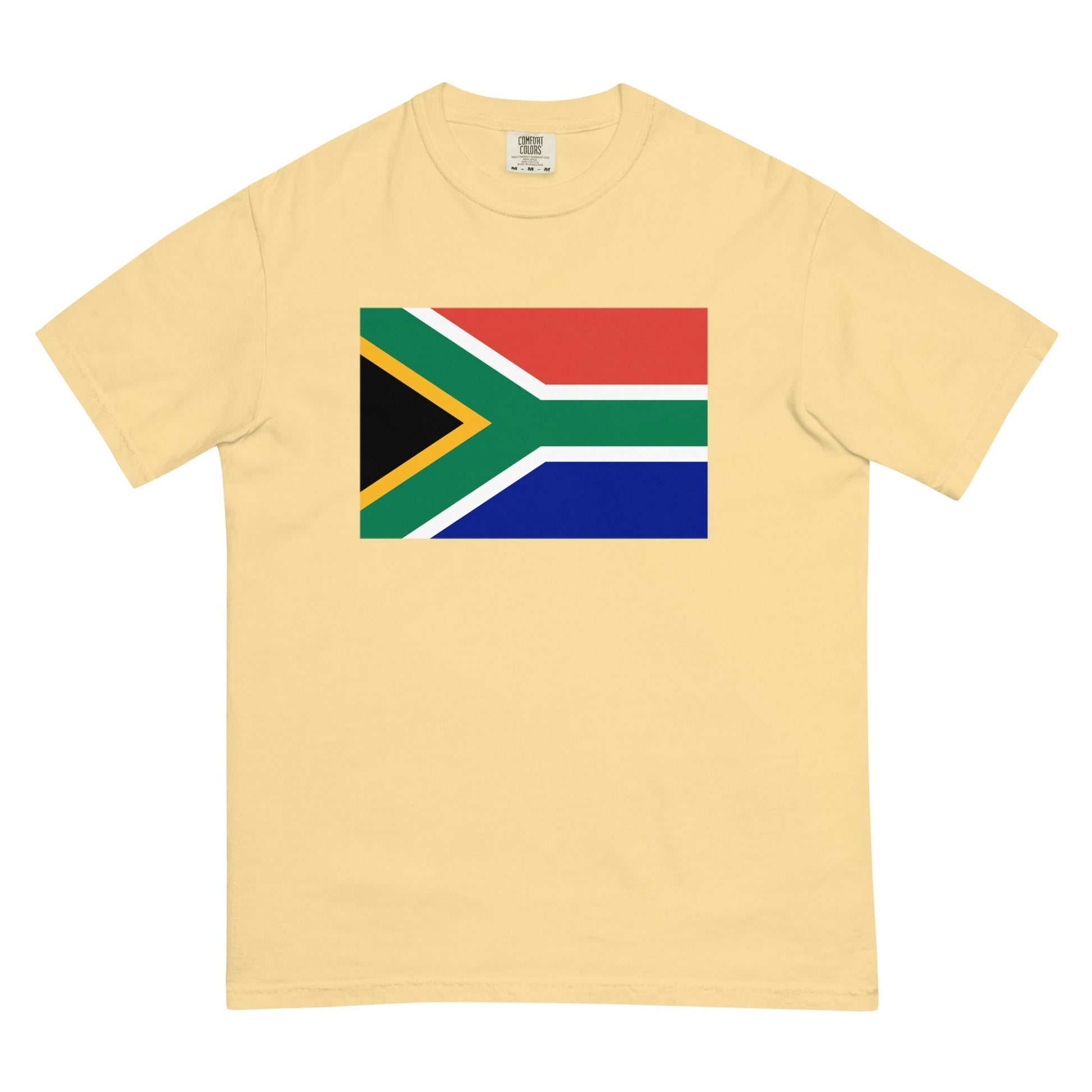 Flat lay of brick South Africa flag tee, 3X large size