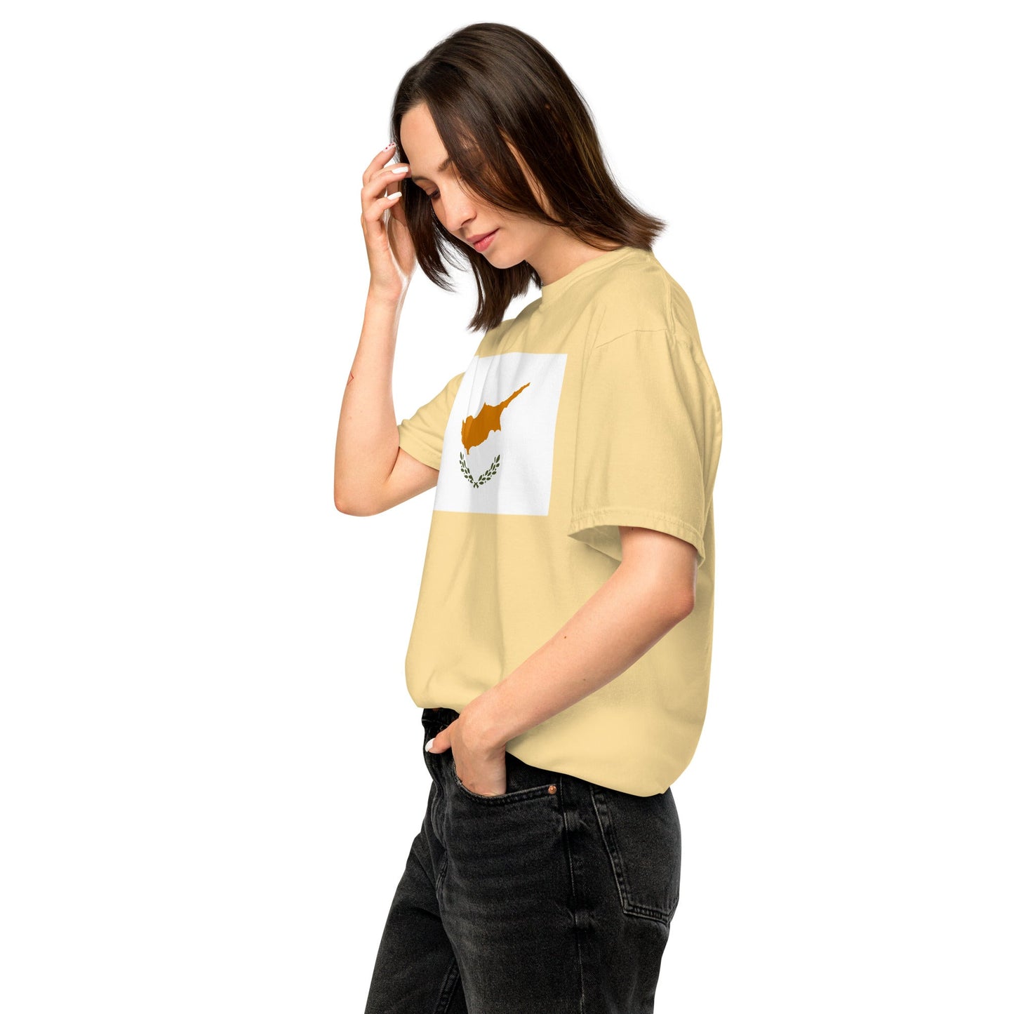 Cyprus flag shirt in red, size 4X large