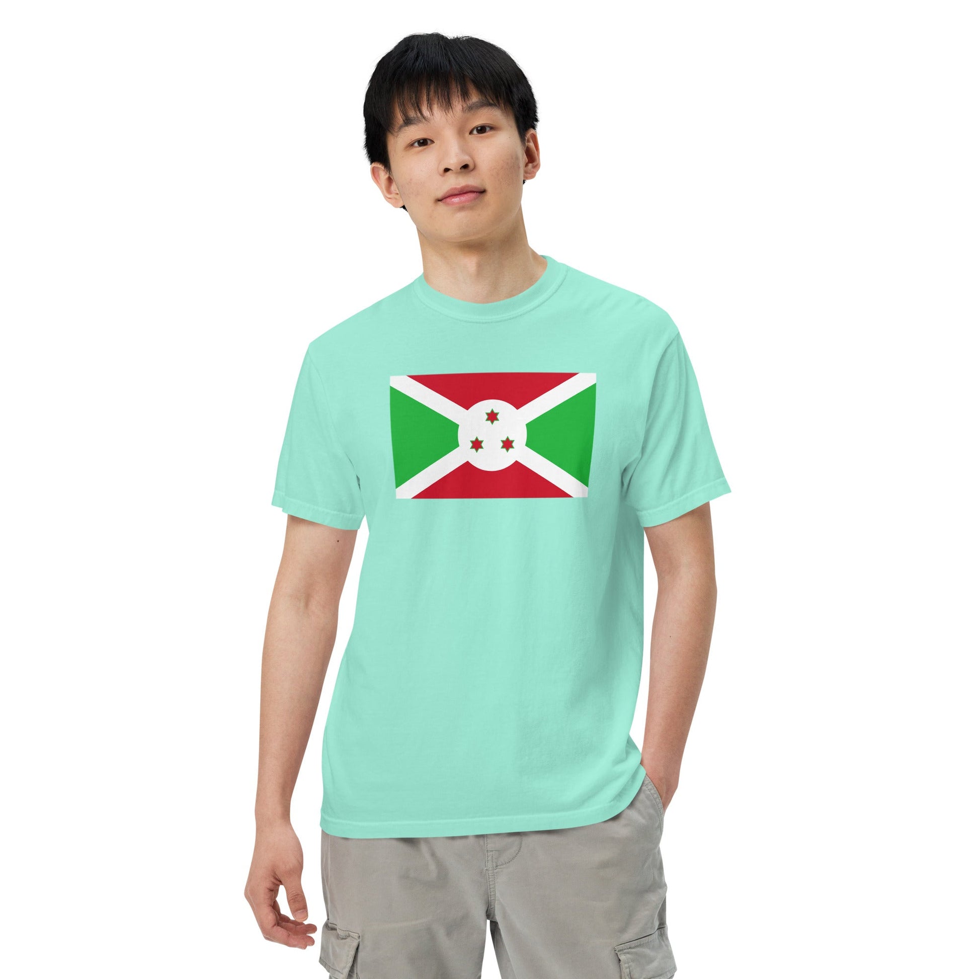 Burundi flag shirt in grape, size large