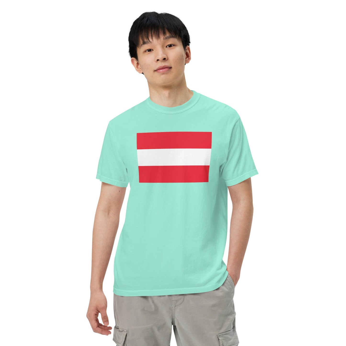Flag tee representing Austria in grape, extra large