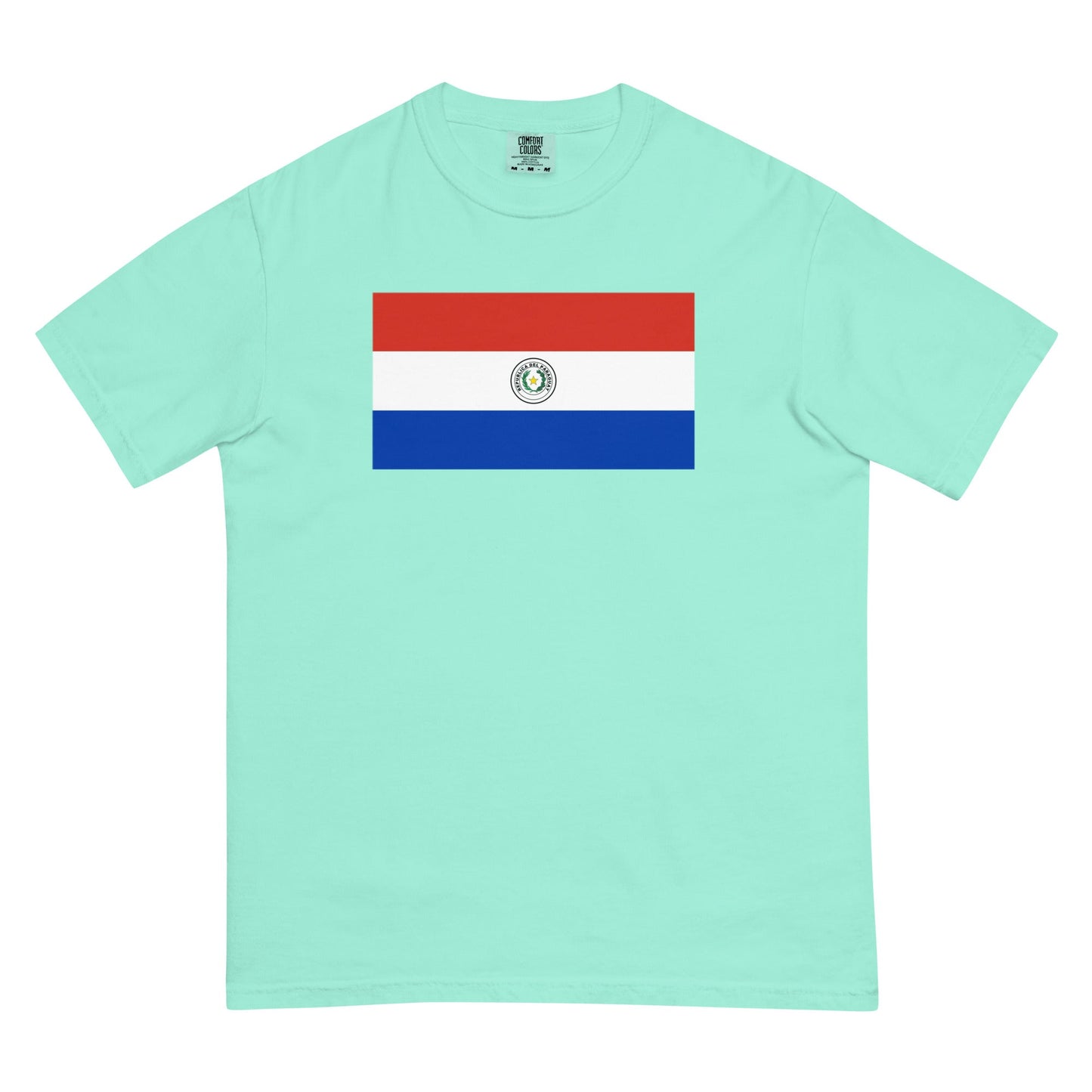 blue spruce shirt with Paraguay 1 flag design, medium
