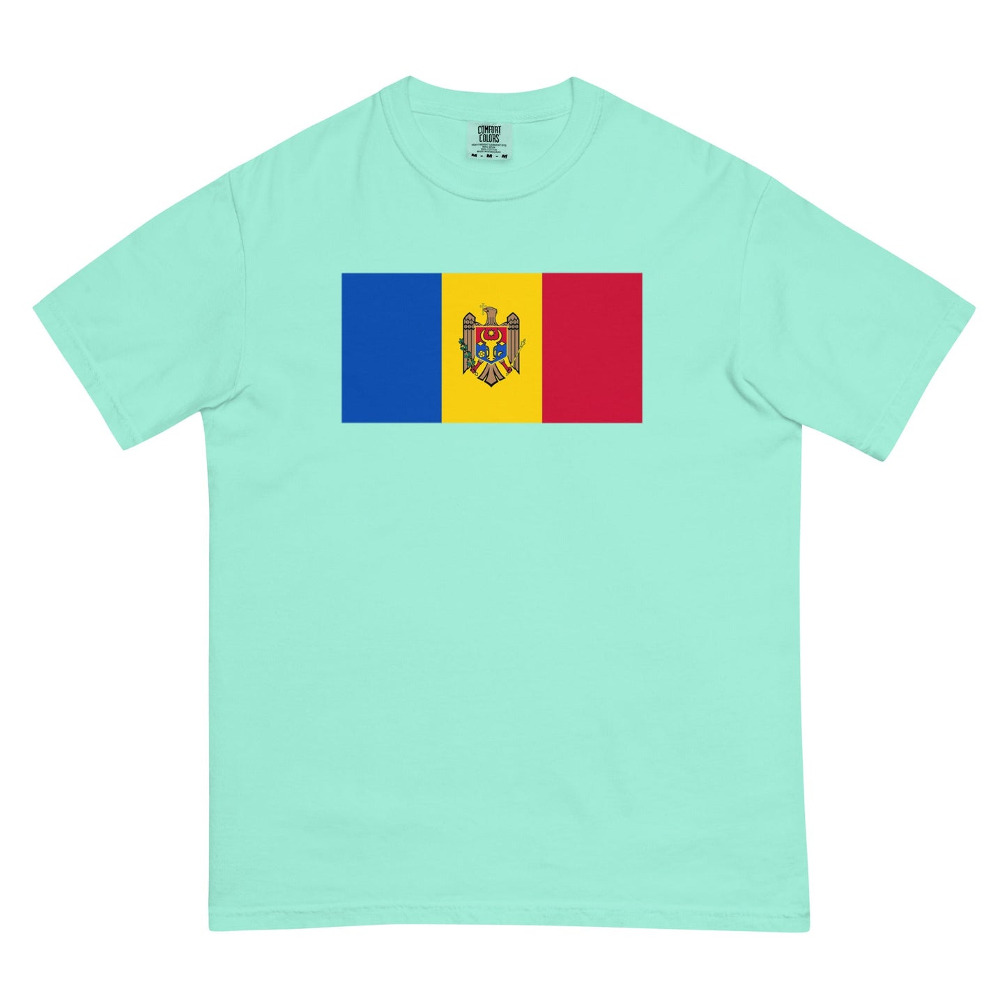 Bold Moldova flag design tee in berry, medium