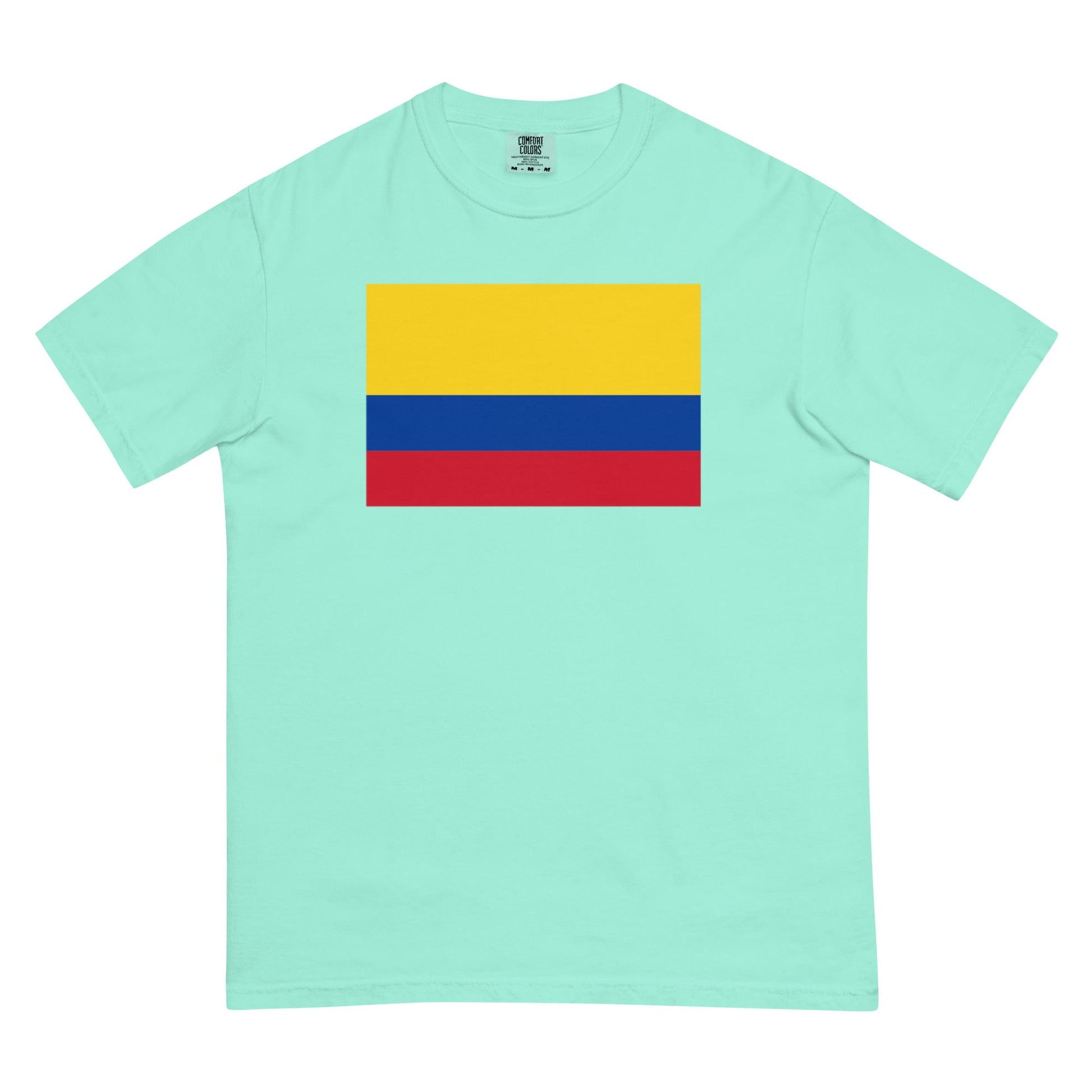 Bold Colombia flag design tee in espresso, medium
