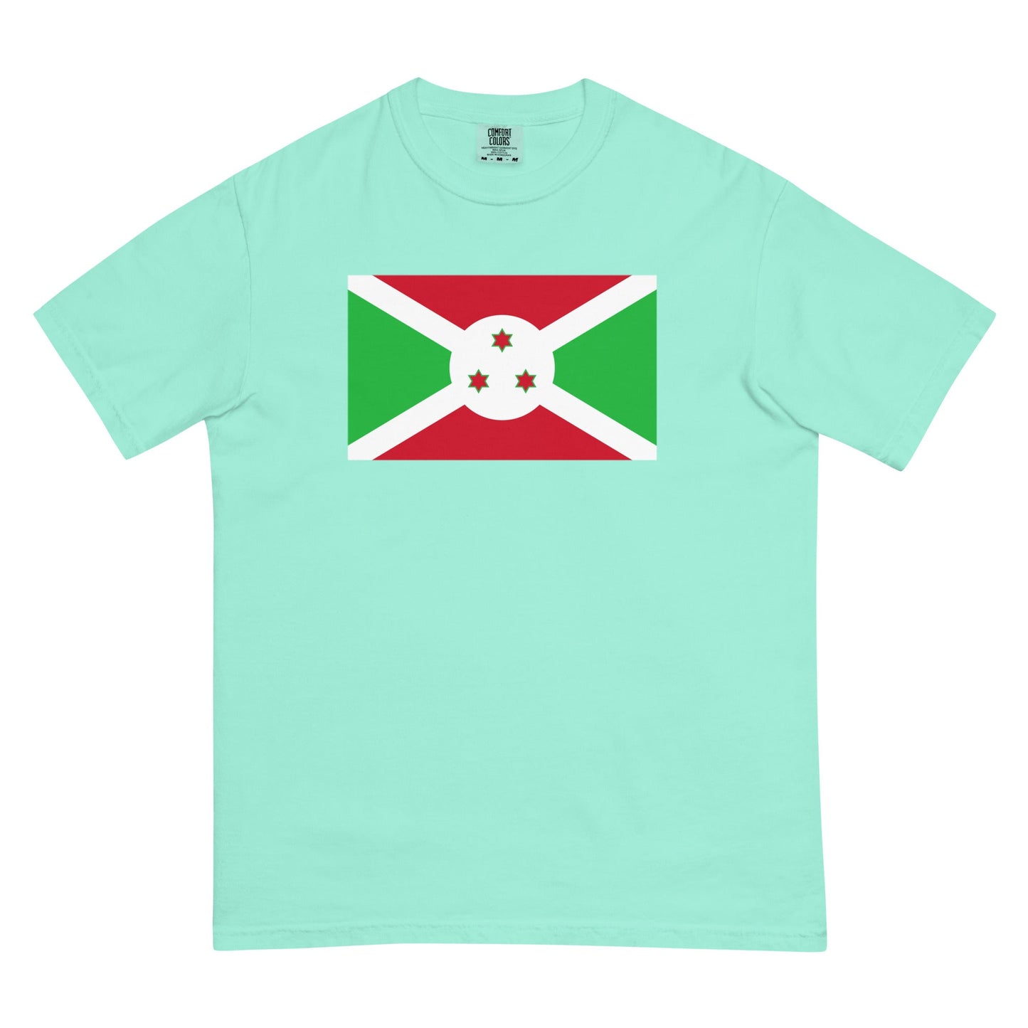 Bold Burundi flag design tee in espresso, 4X large