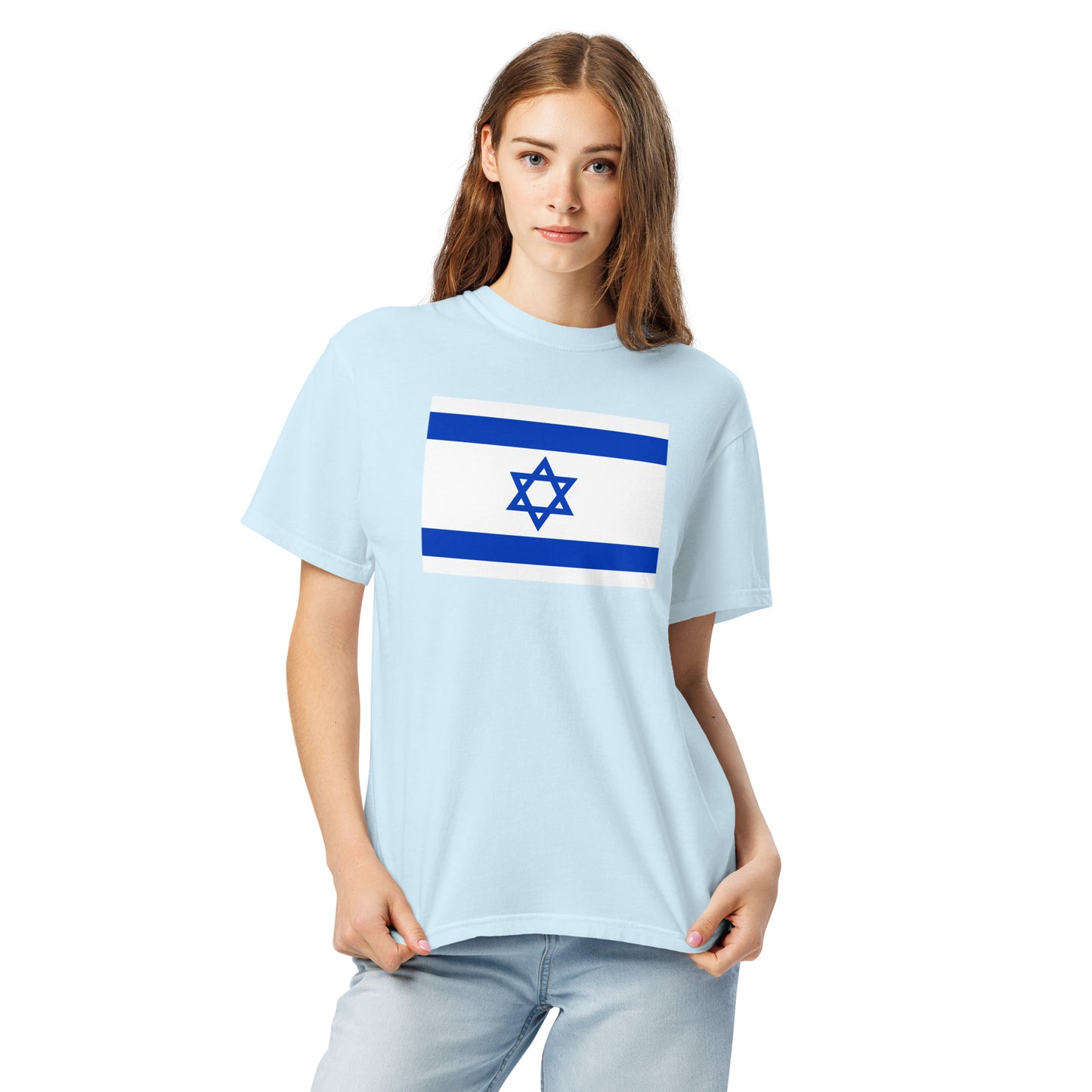 Israel flag shirt in red, size extra large