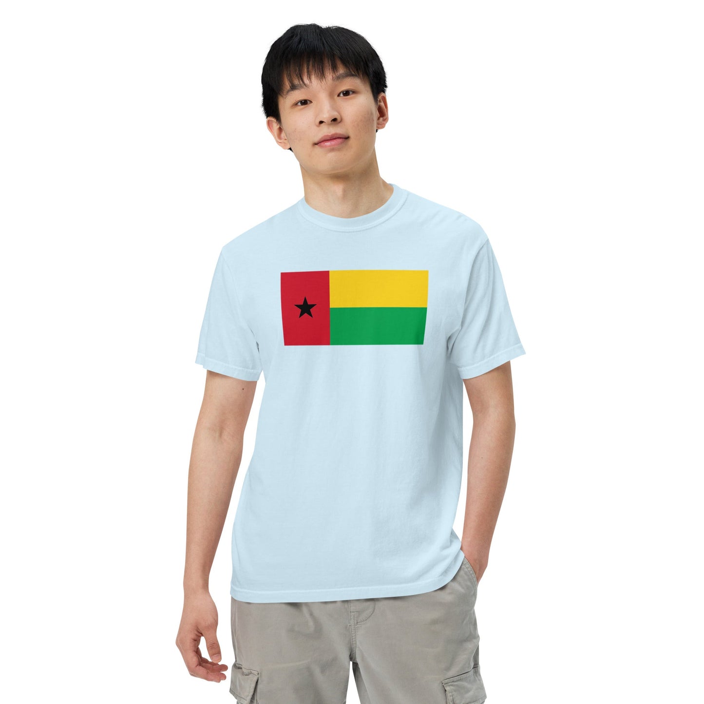 blue spruce shirt with Guinea Bissau flag design, 2X large