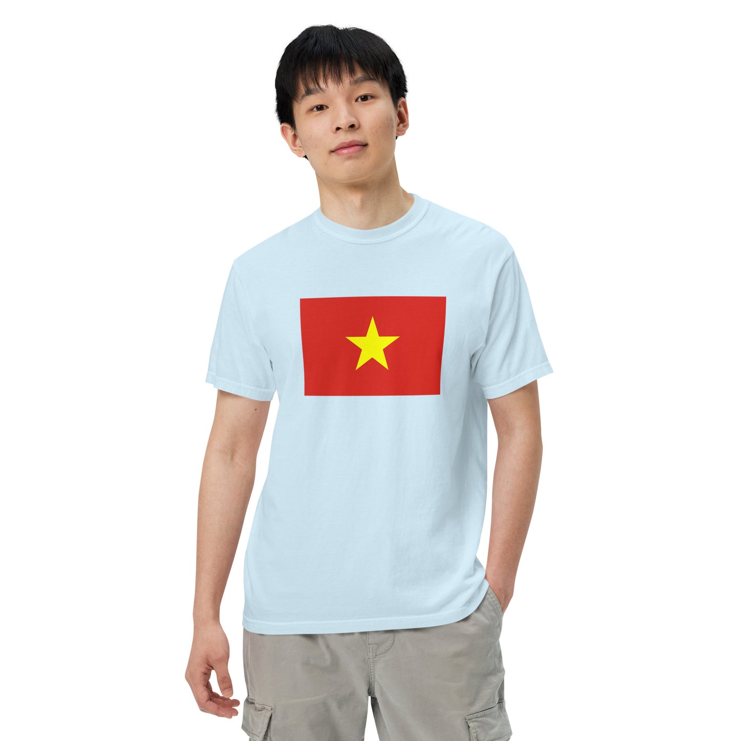 blue spruce shirt with Vietnam flag design, 3X large