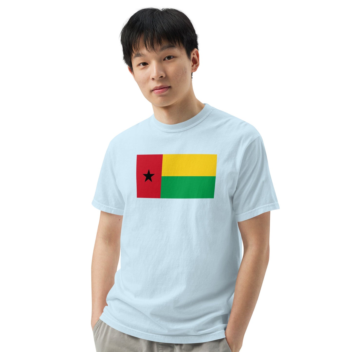Guinea Bissau pride shirt in blue spruce – unisex, 3X large