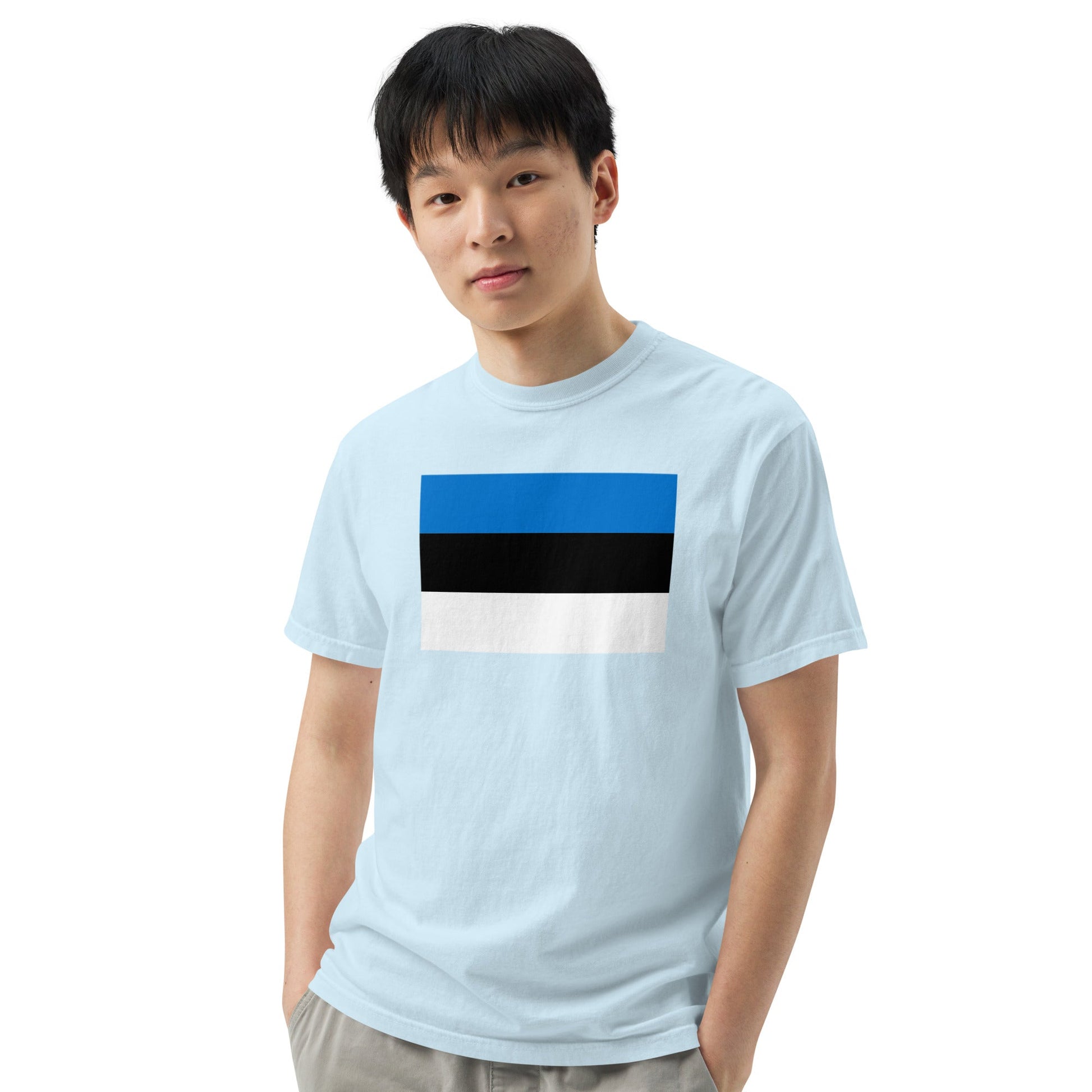 Flag tee representing Estonia in red, 3X large