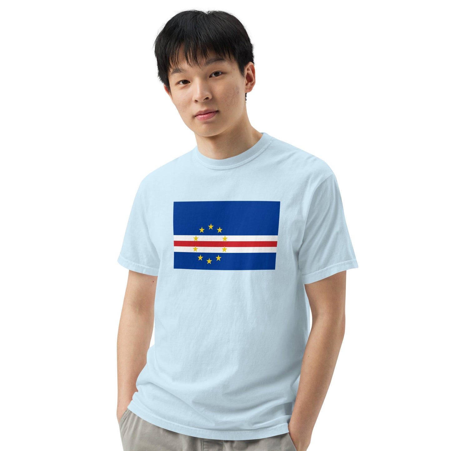 red shirt with Cape Verde flag design, 3X large