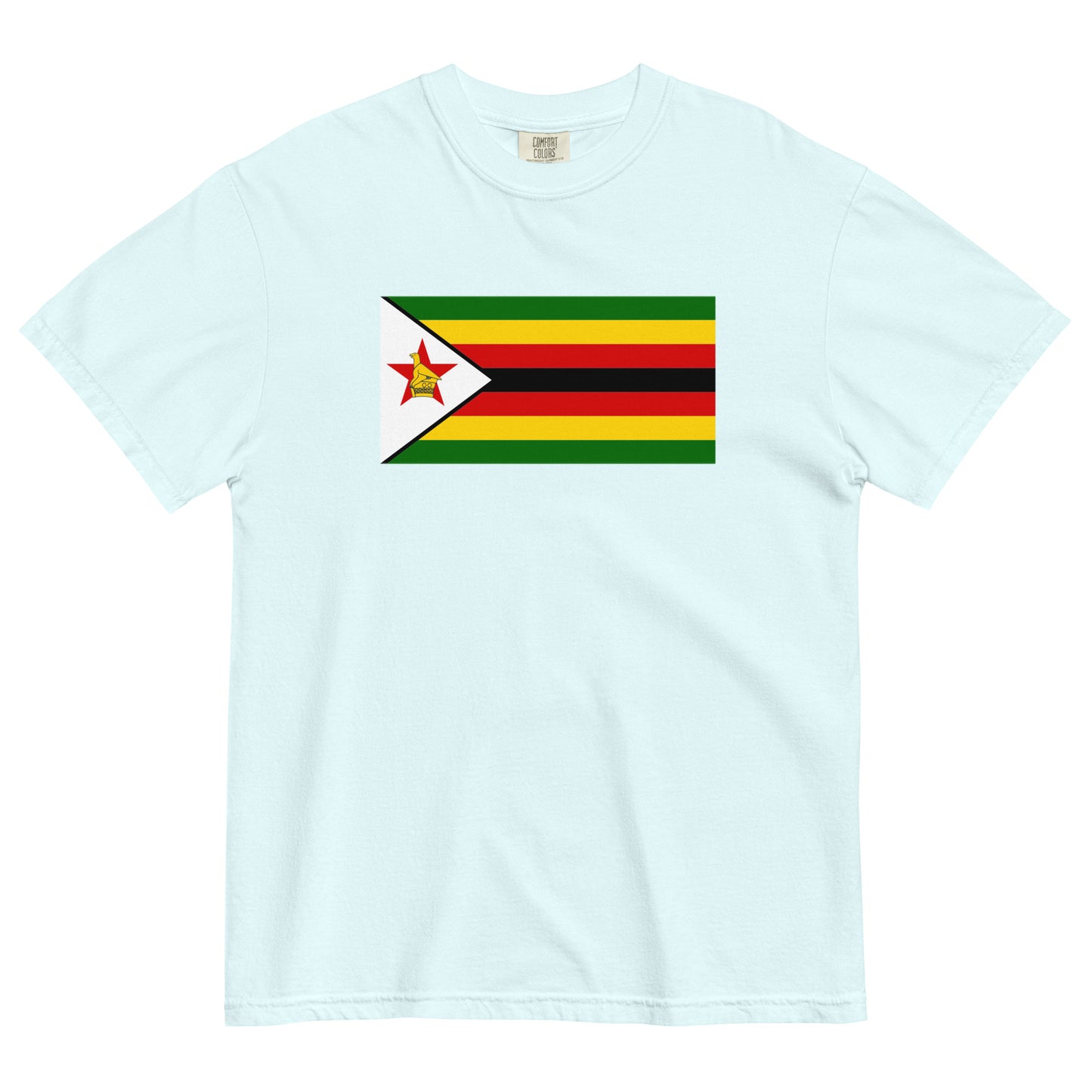 black shirt with Zimbabwe flag design, 2X large