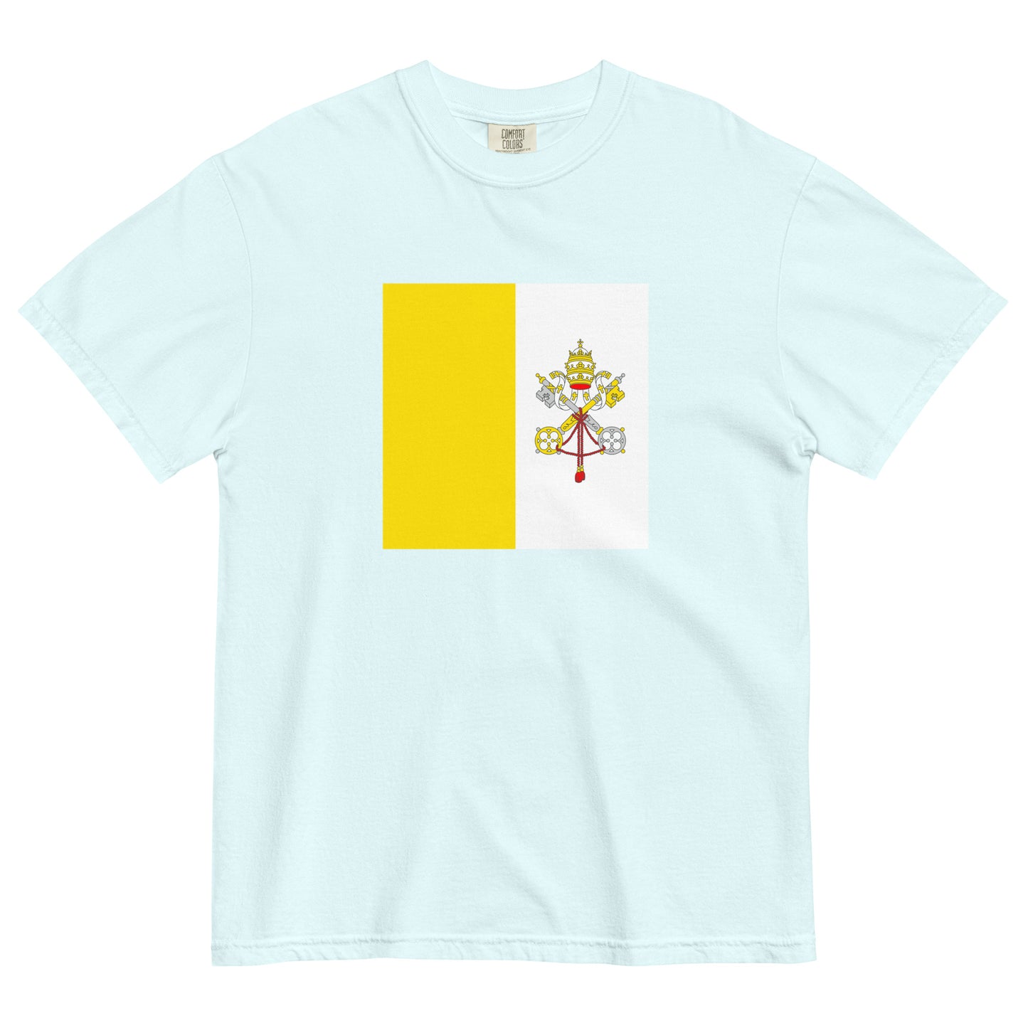 Bold Vatican City flag design tee in red, 2X large