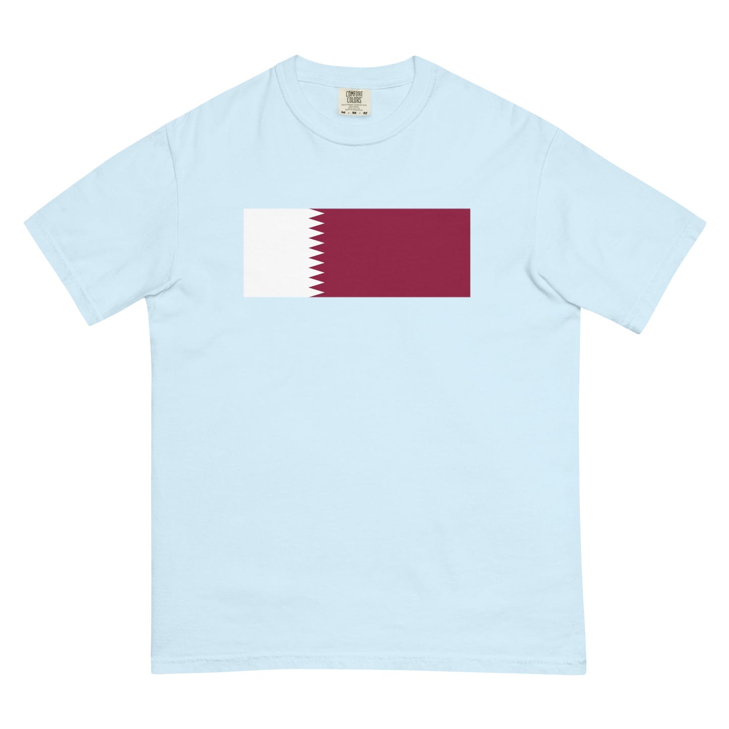 Qatar pride shirt in flo blue – unisex, extra large