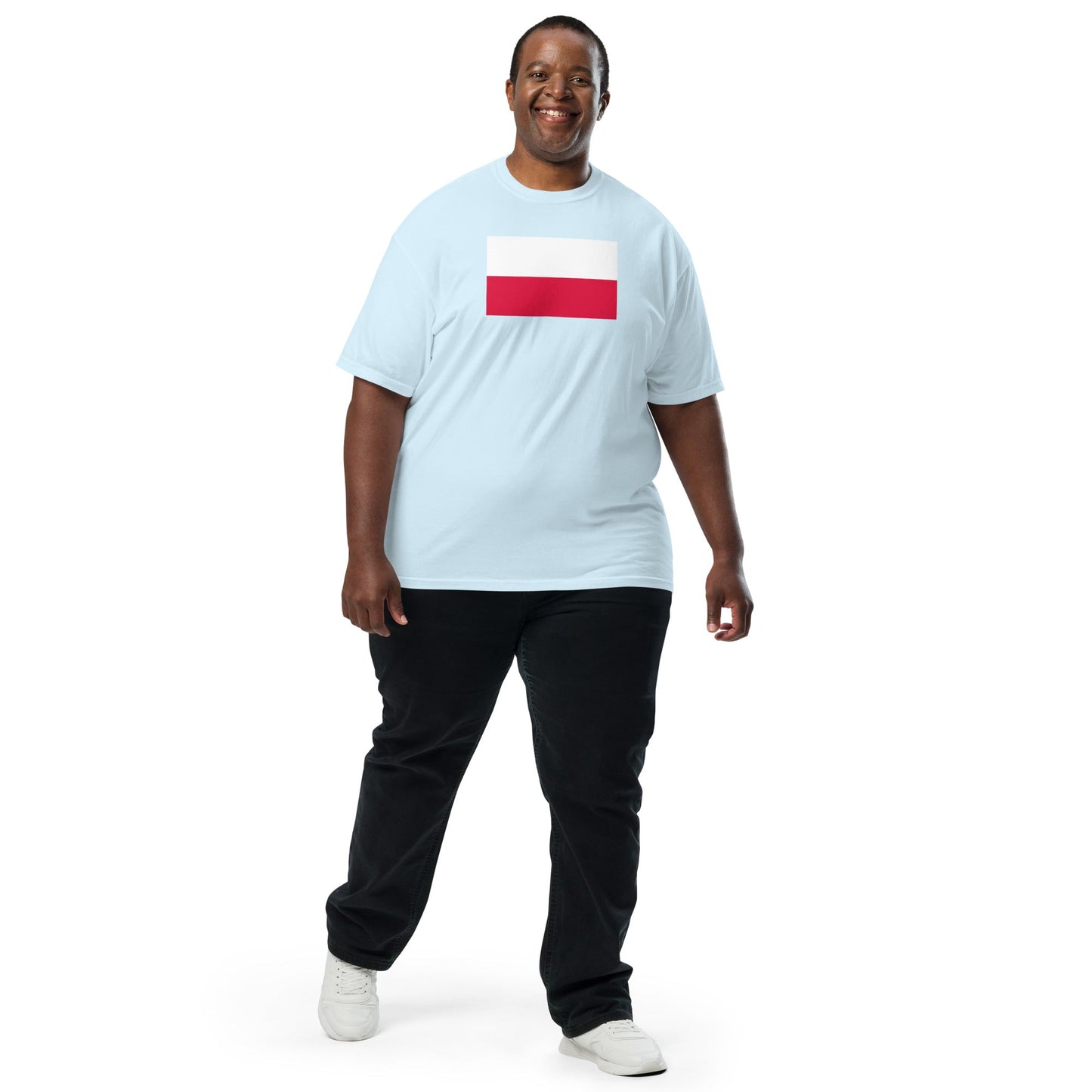 Flag tee representing Poland in black, extra large