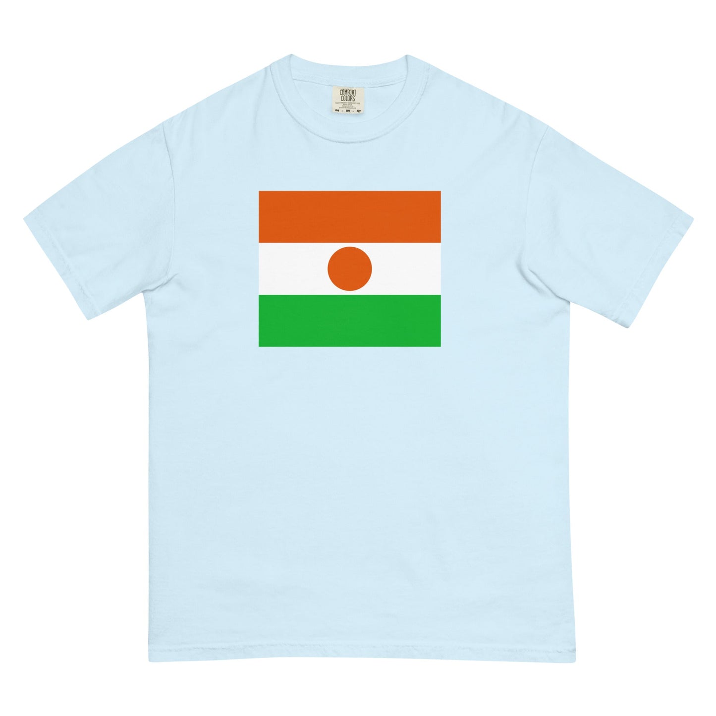 Stylish Niger flag t-shirt laid flat, 2X large, true navy