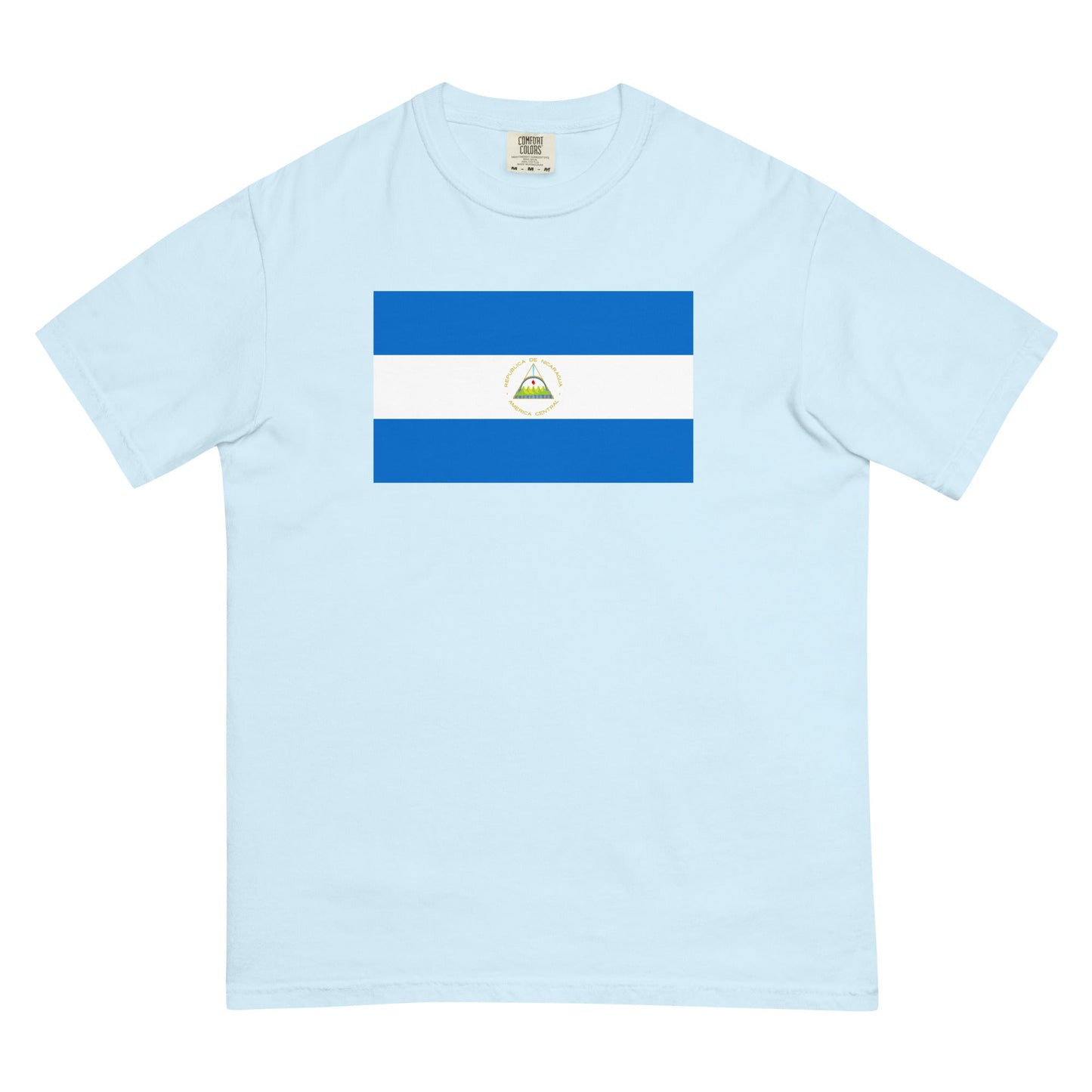 Bold Nicaragua flag design tee in true navy, 2X large