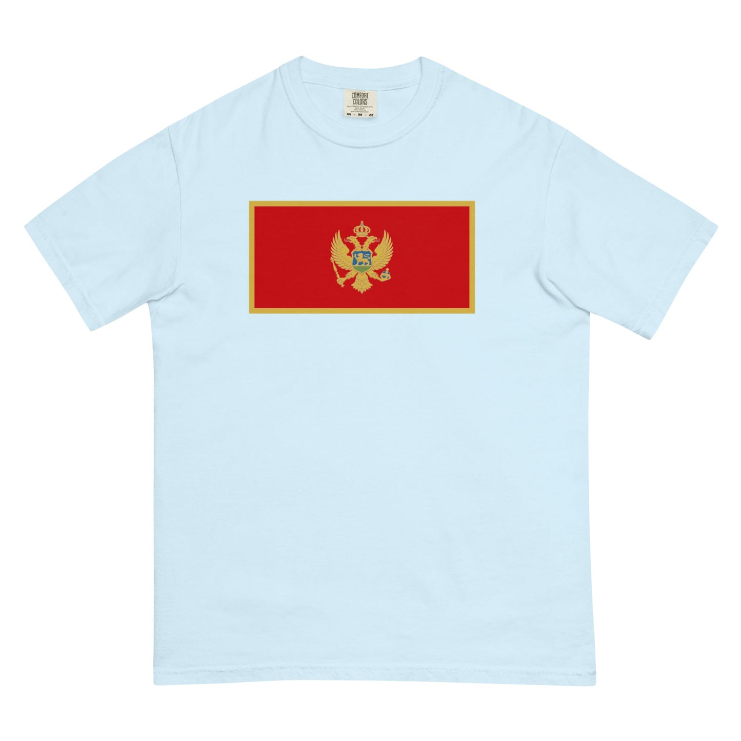 Bold Montenegro flag design tee in grape, medium