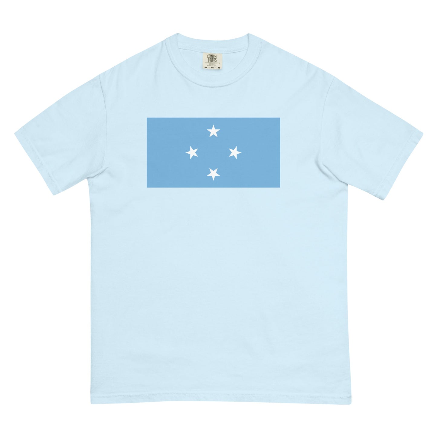 Bold Micronesia flag design tee in brick, large