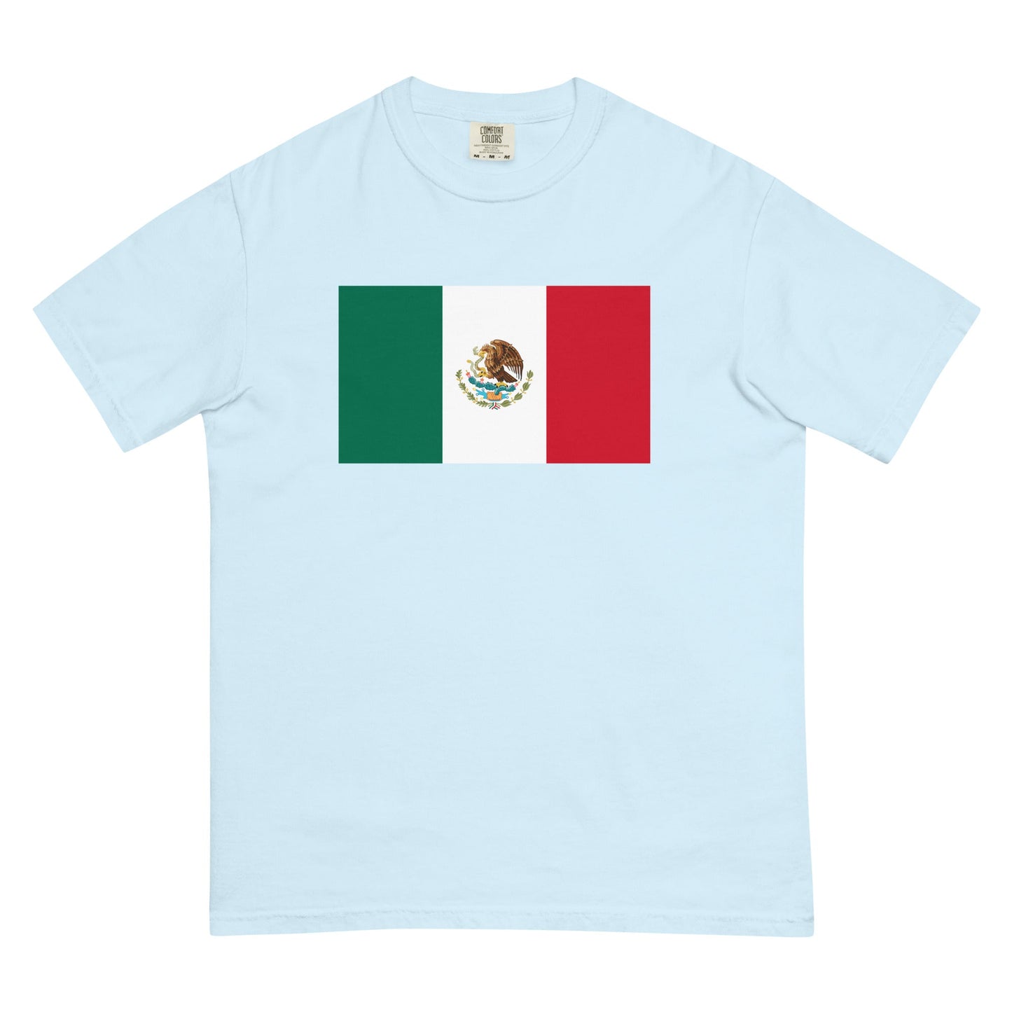 Stylish Mexico 1 flag t-shirt laid flat, large, grape