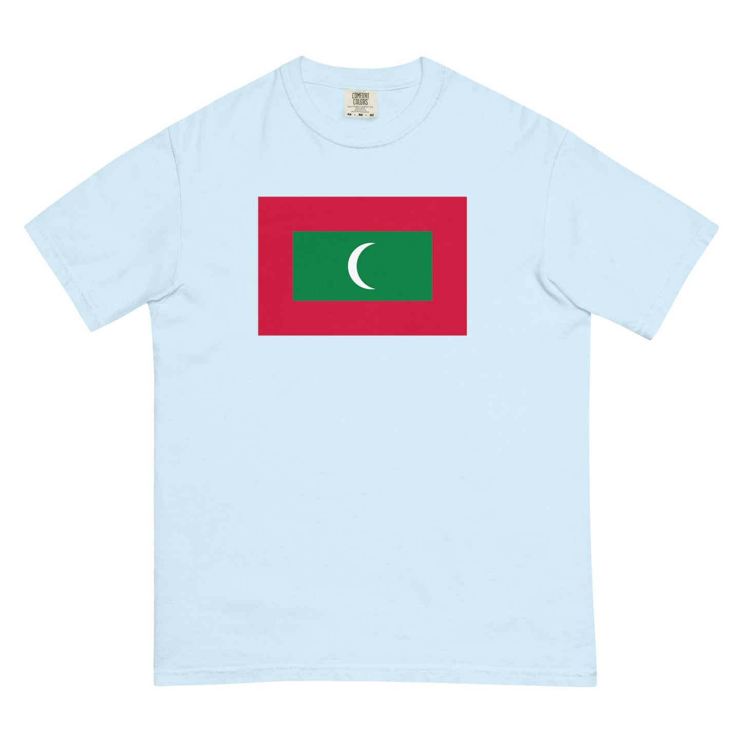 Flag tee representing Maldives in blue spruce, large