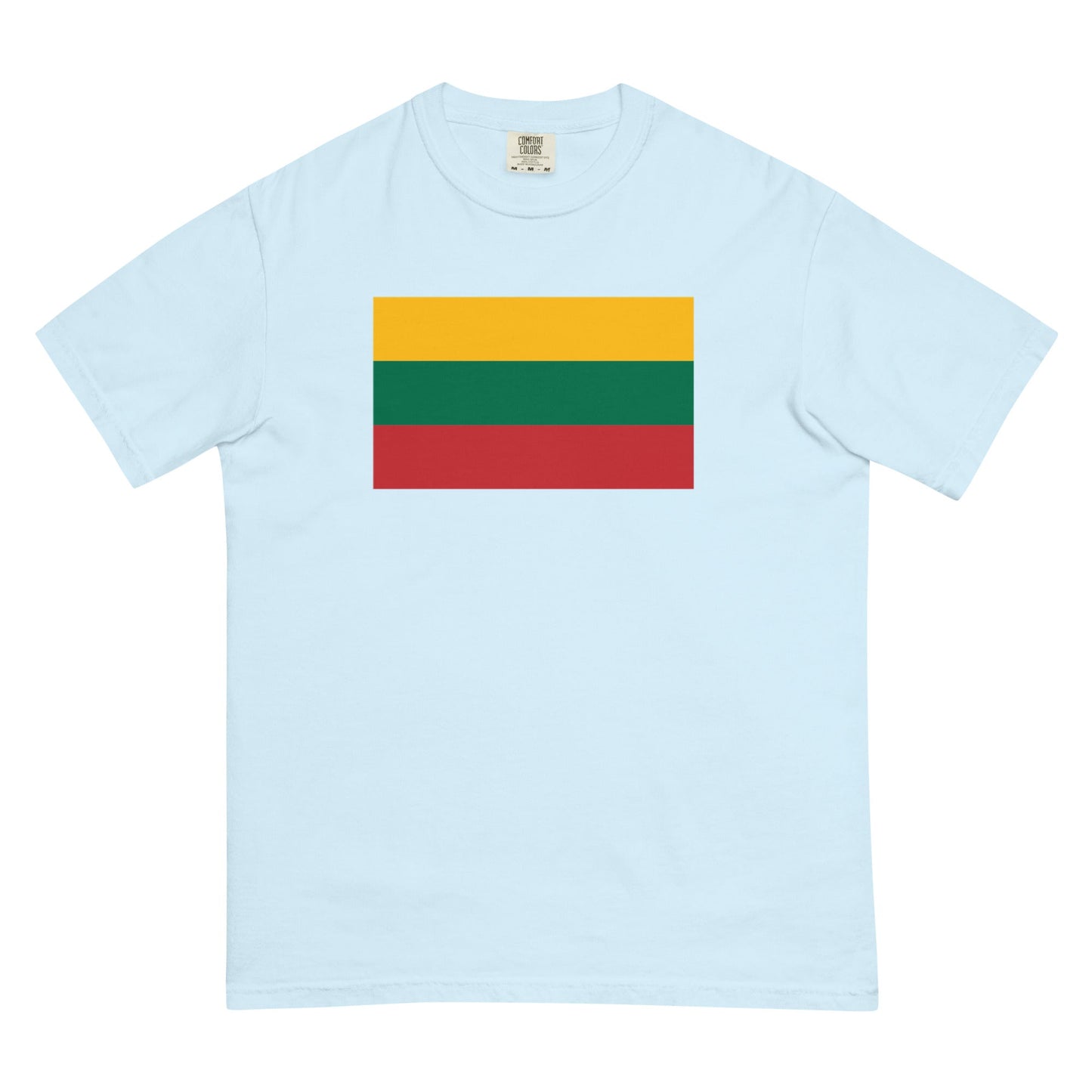 Stylish Lithuania flag t-shirt laid flat, 3X large, berry