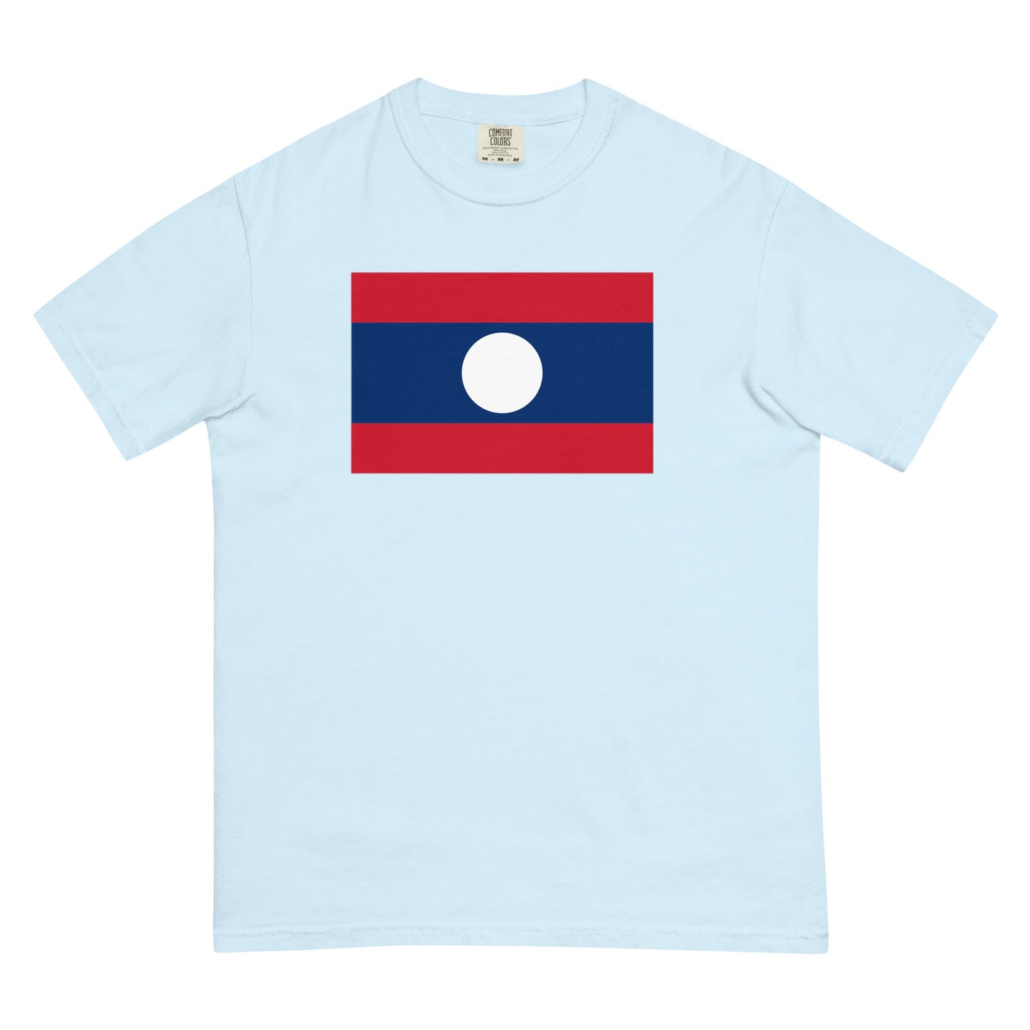 Flag tee representing Laos in crimson, extra large