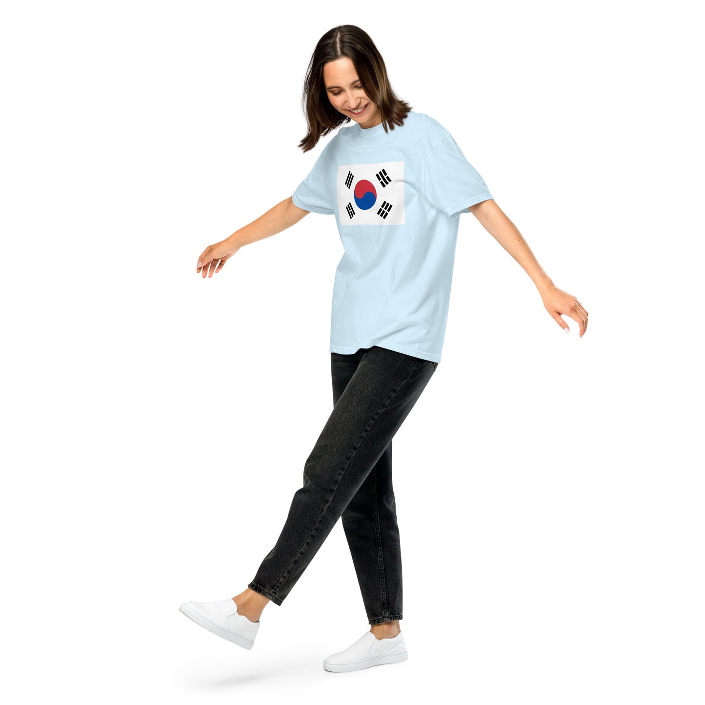Flag tee representing South Korea in true navy, 2X large