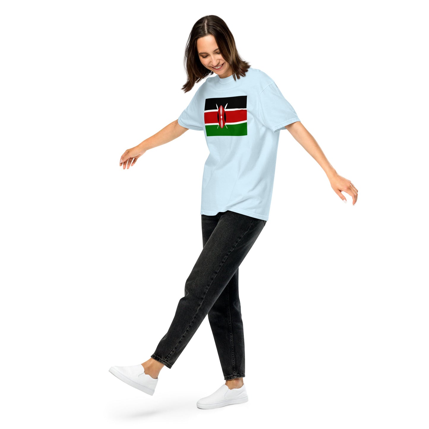 Kenya pride shirt in true navy – unisex, large