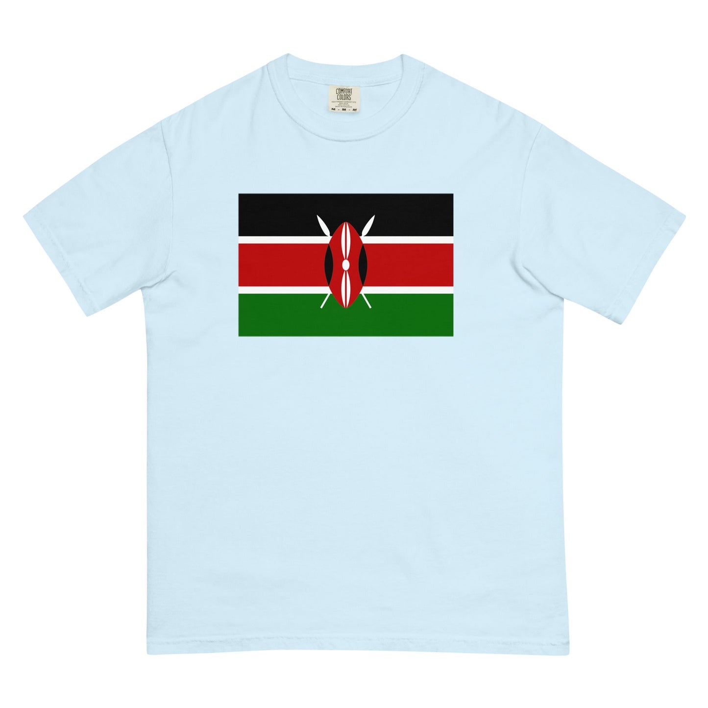 Flag tee representing Kenya in blue spruce, small