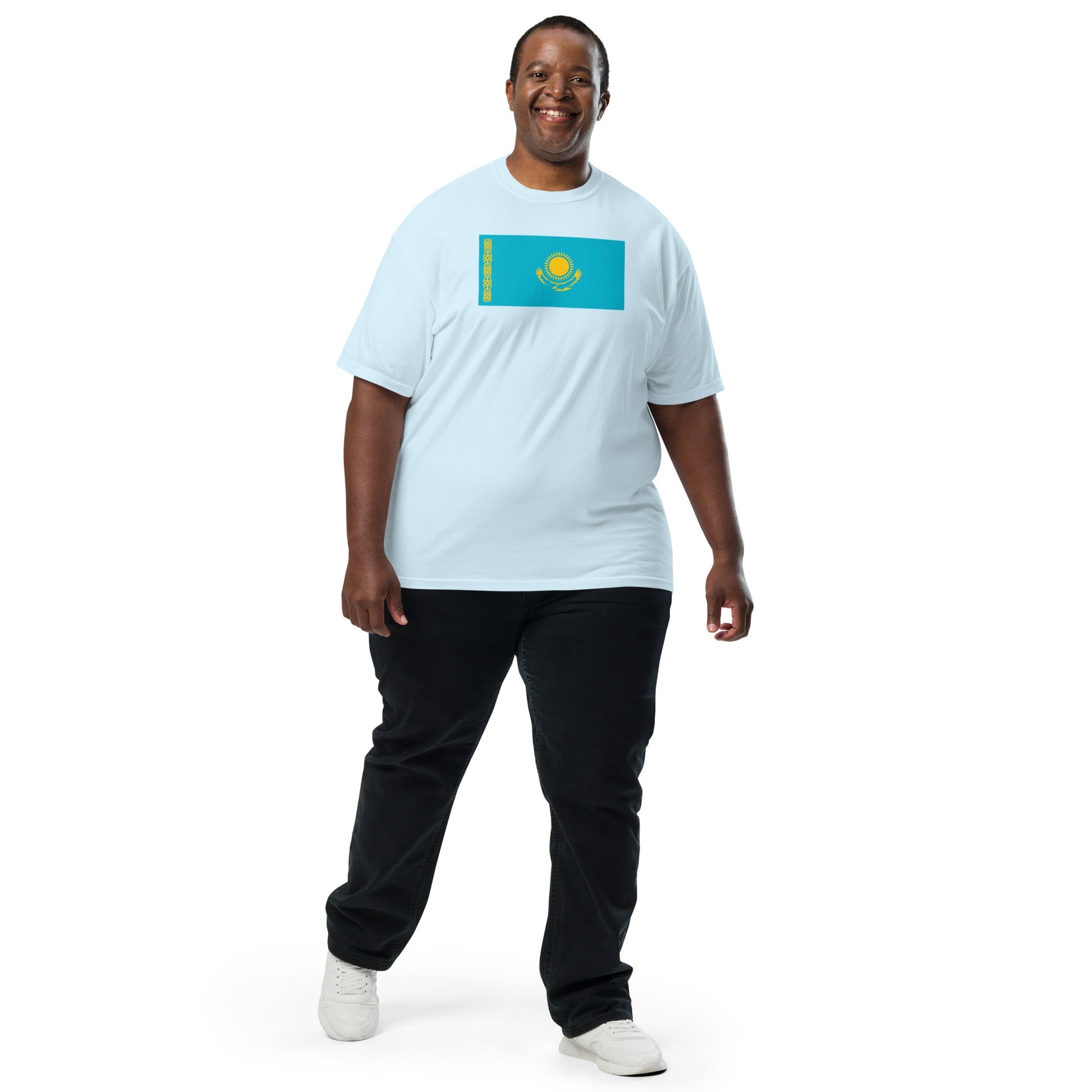 Kazakhstan pride shirt in true navy – unisex, small