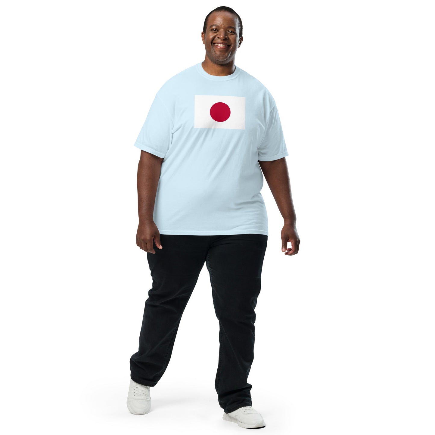 Stylish Japan flag t-shirt laid flat, 3X large, red