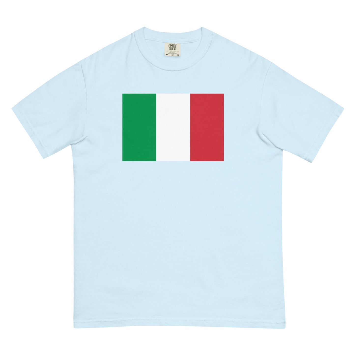 Flat lay of espresso Italy flag tee, extra large size
