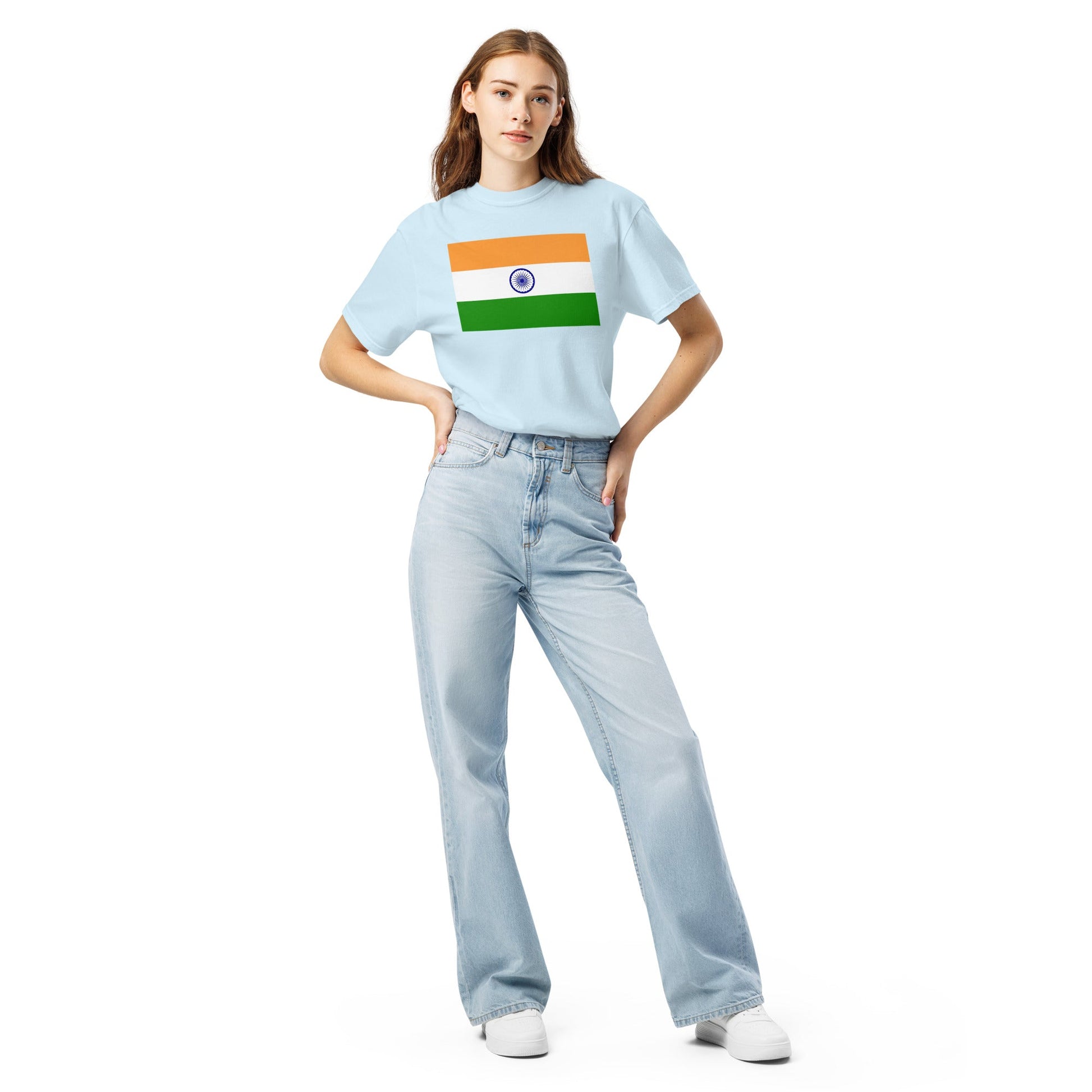 Flag tee representing India in red, large