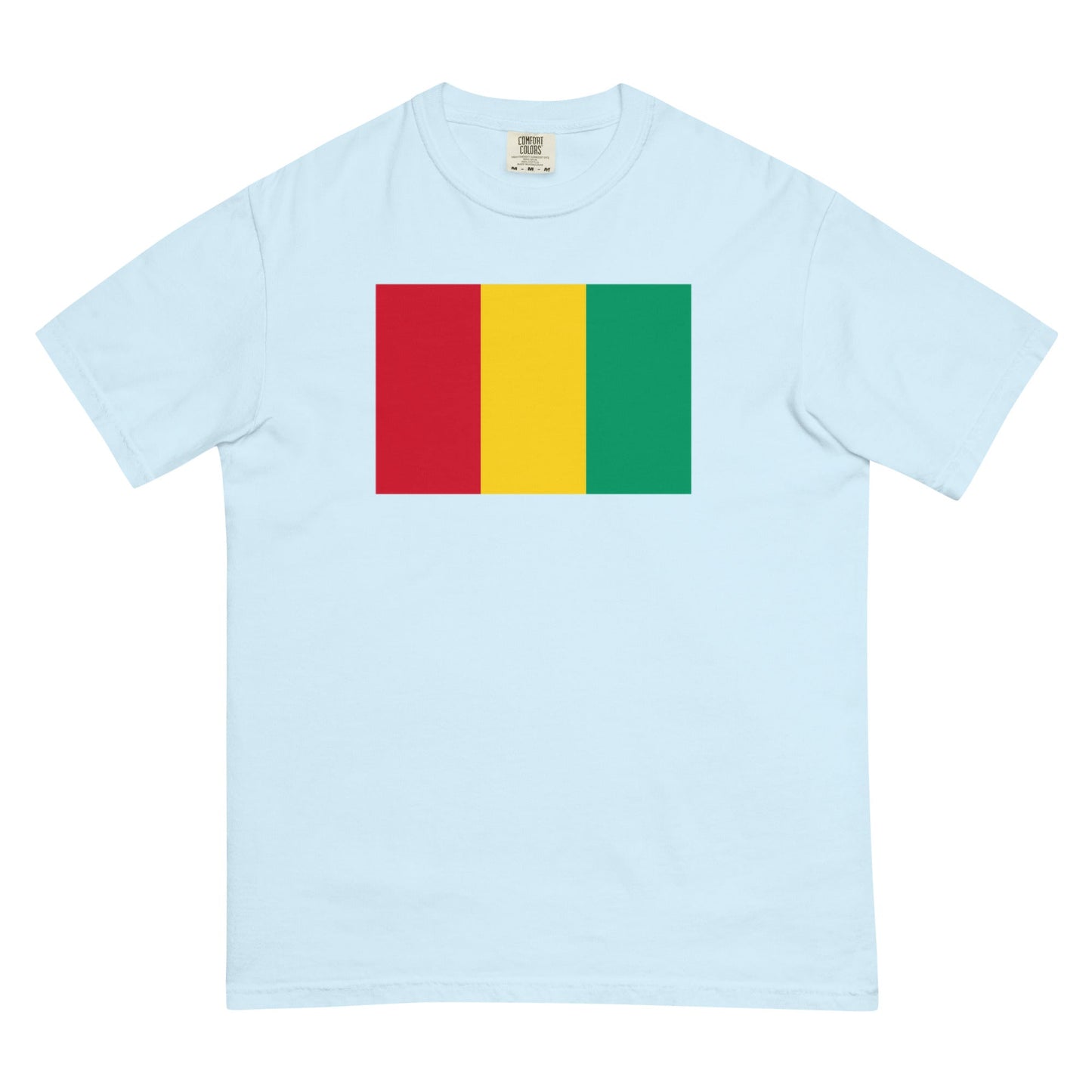 Stylish Guinea flag t-shirt laid flat, extra large, espresso