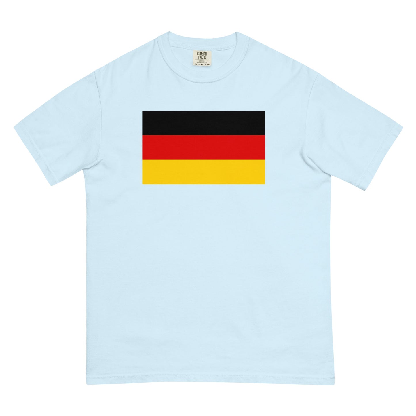 Flat lay of berry Germany flag tee, extra large size