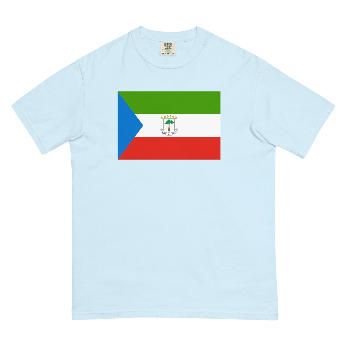 Bold Equatorial flag design tee in black, small