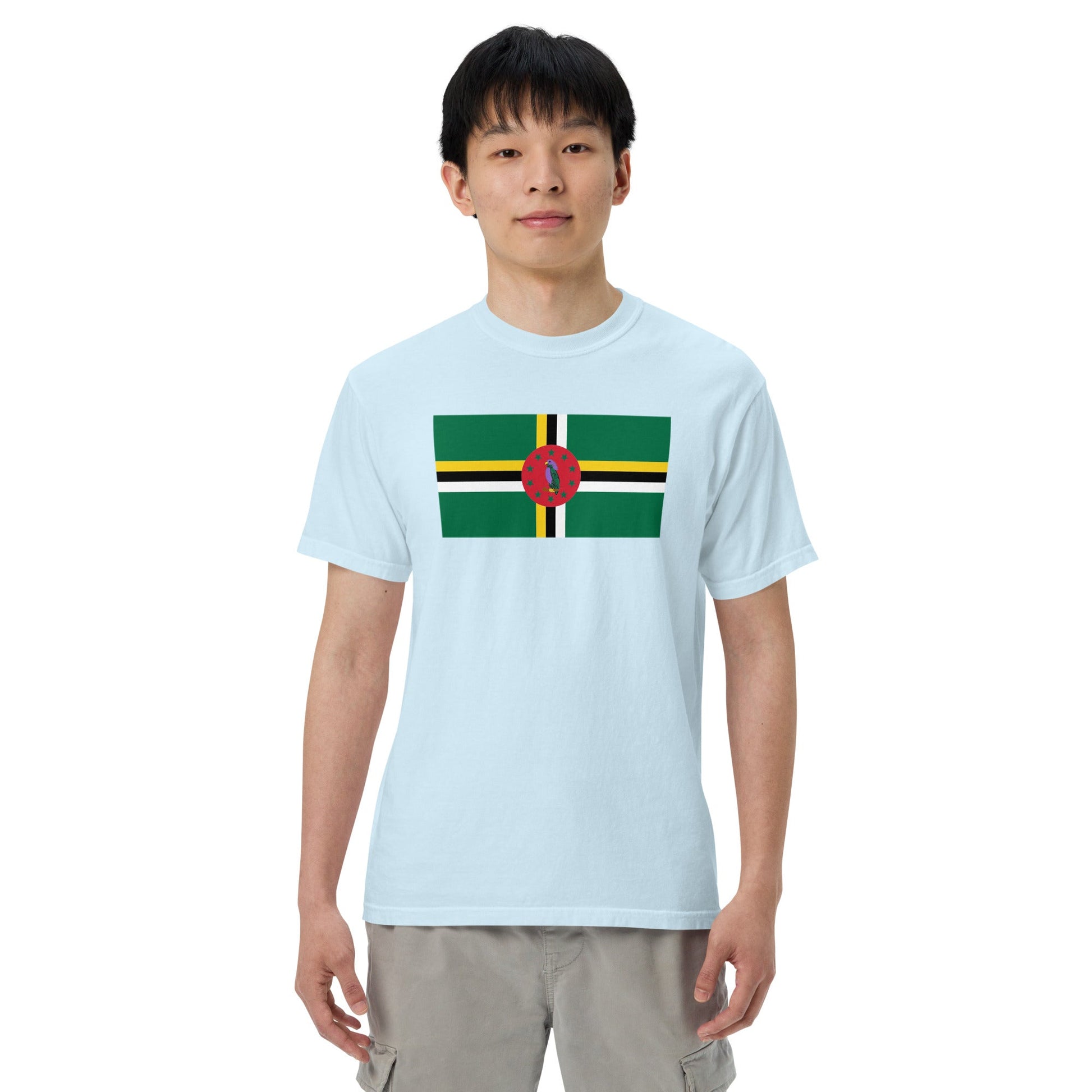 Dominica 1 pride shirt in true navy – unisex, medium
