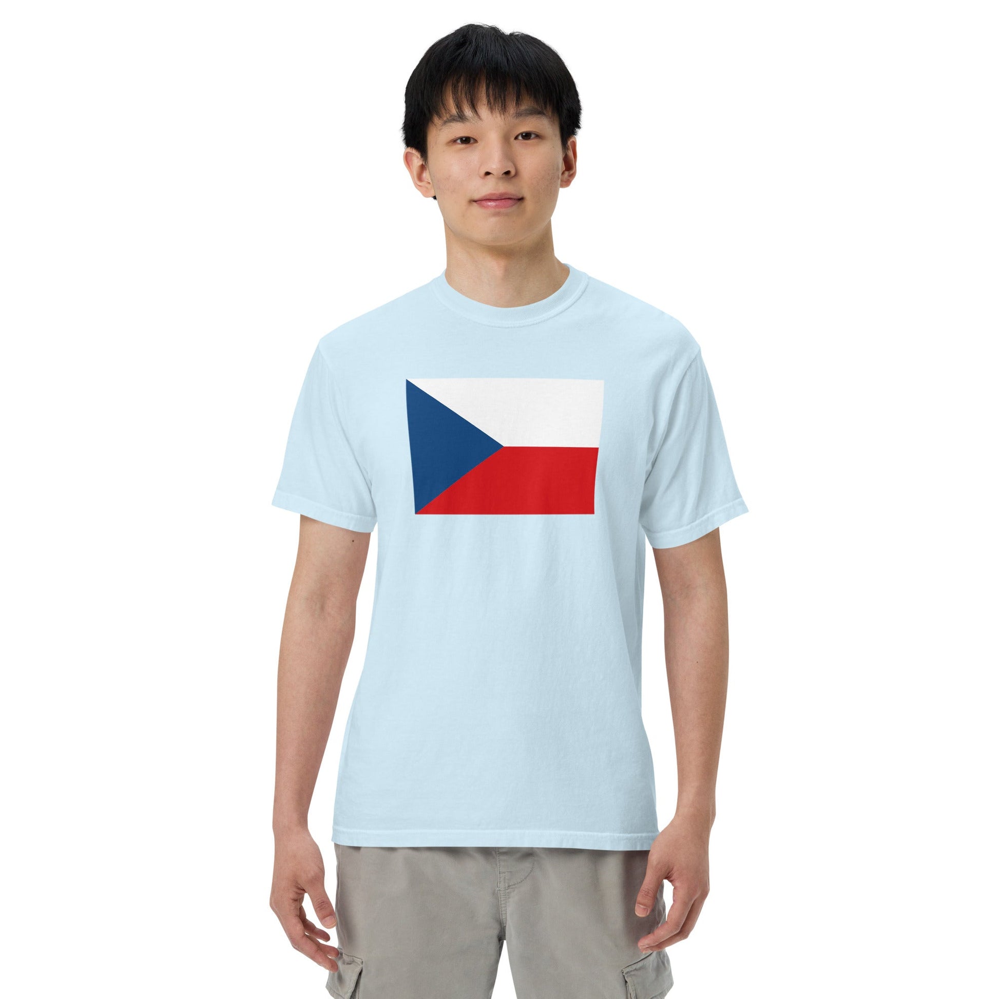 Flag tee representing Czechia Czech Republic in blue spruce, 4X large